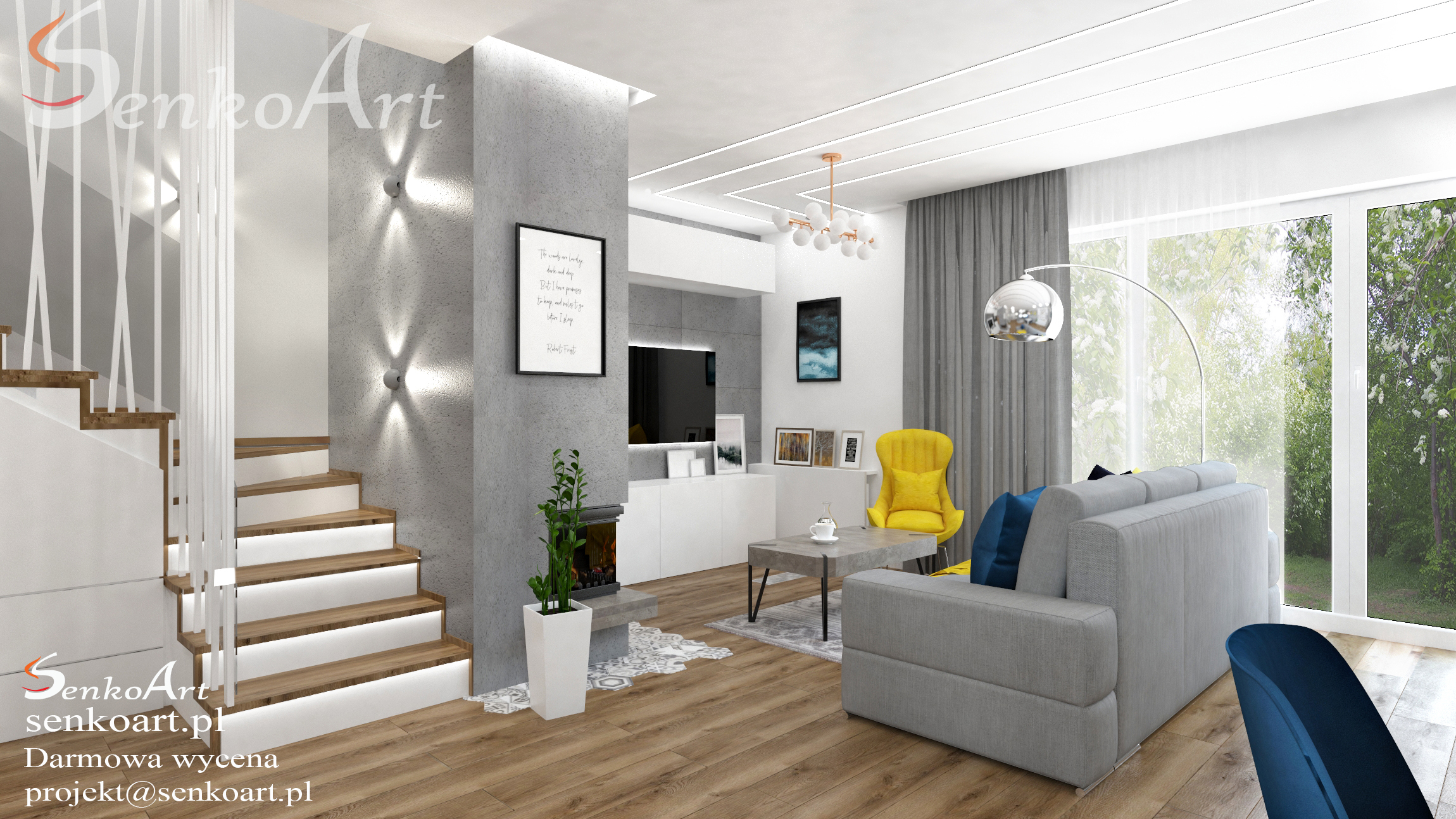 aranżacja salonu w domu kolo Warszawy