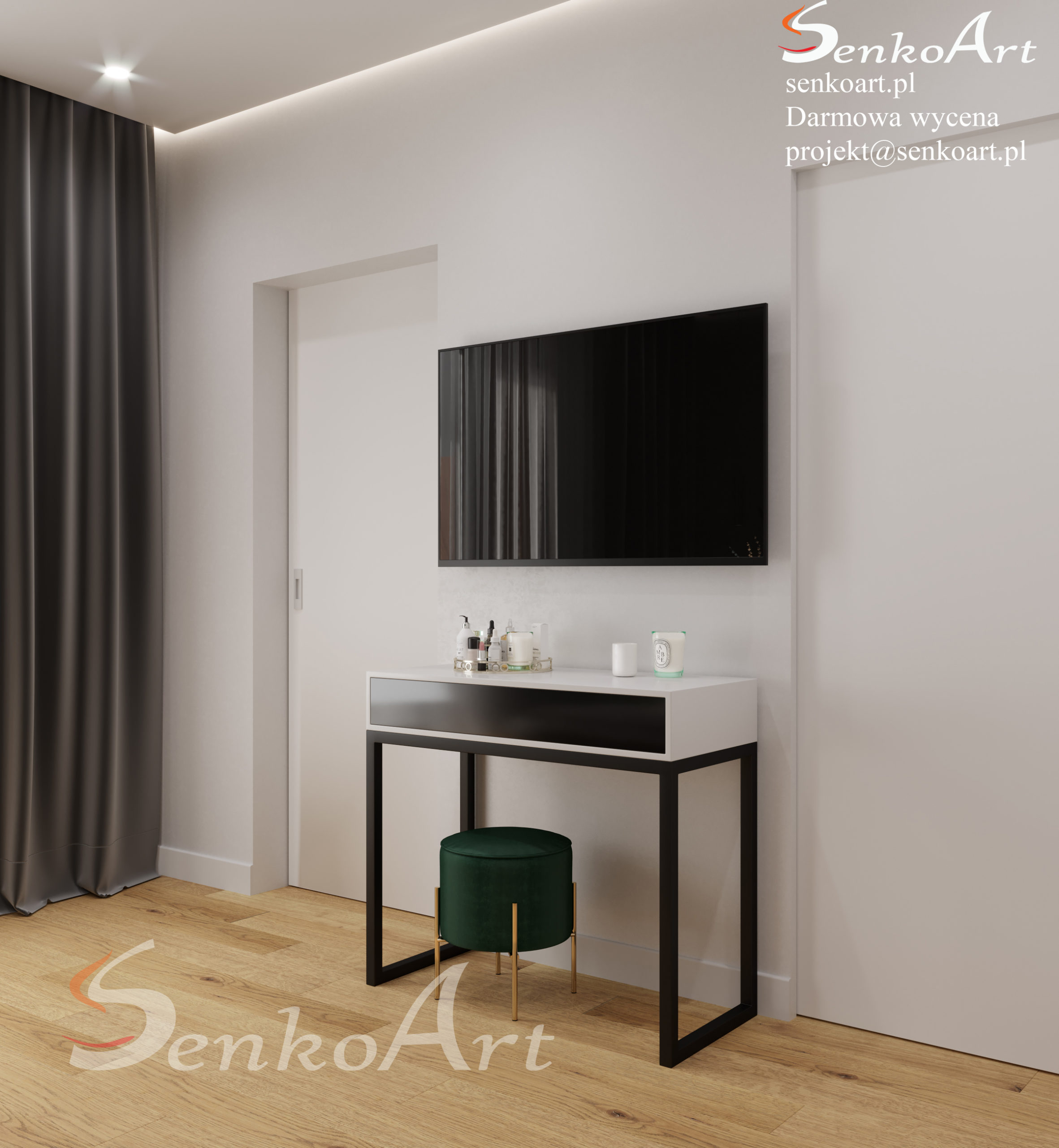 aranżacja sypialni w zielonym kolorze