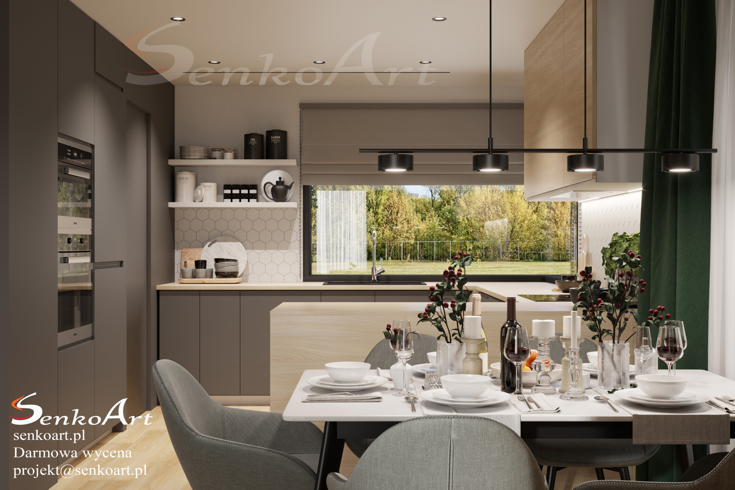 projektowanie kuchni online w nowoczesnym stylu fot. Senkoart Design