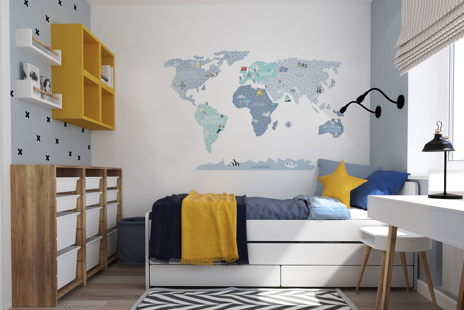Projekt pokoju dziecięcego w nowoczesnym stylu