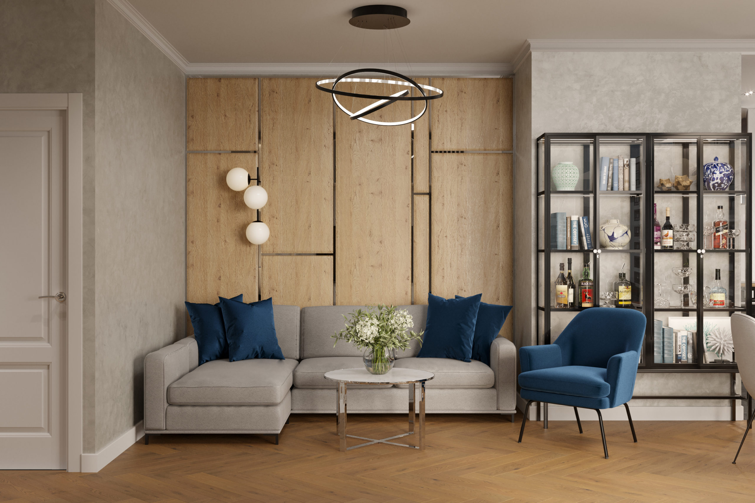 aranżacje salonu w nowoczesnym stylu fot. Senkoart Design