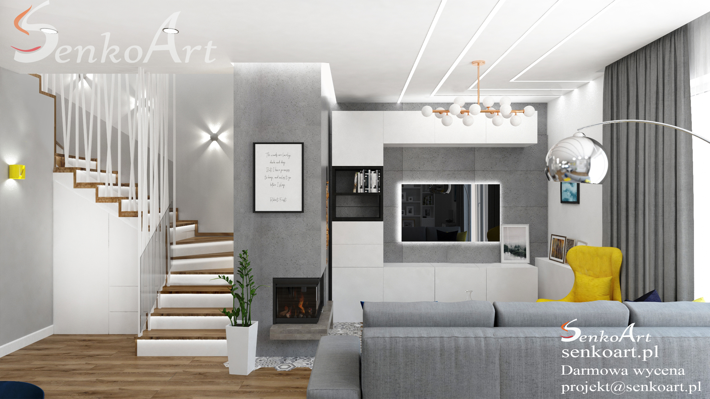 projektowanie salonu fot. Senkoart Design