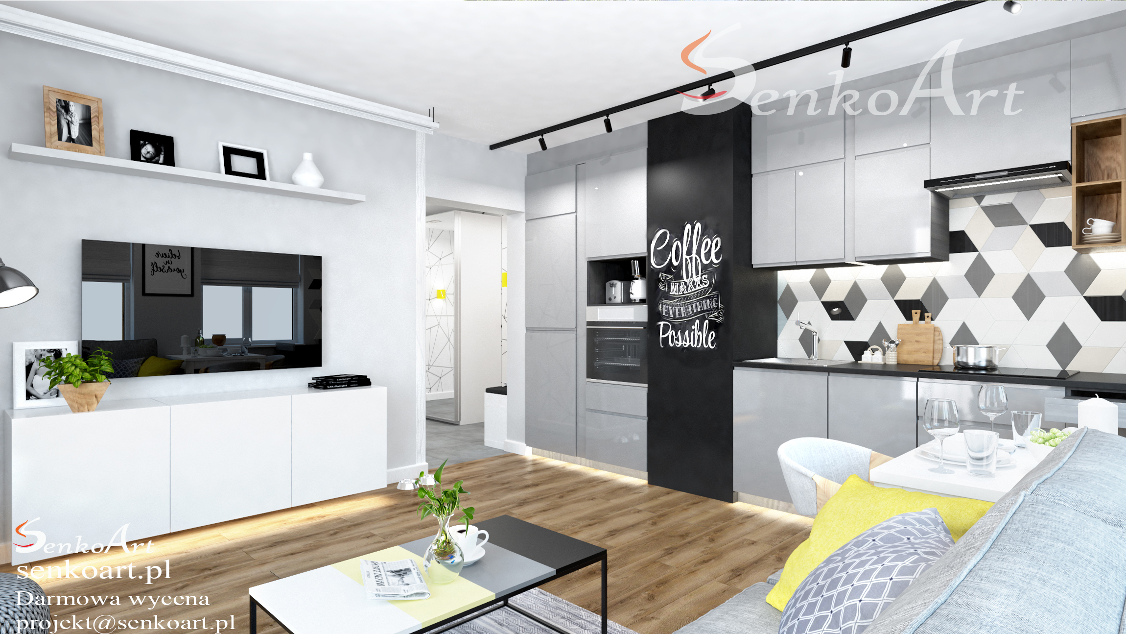 nowoczesne aranżacje salonu fot. Senkoart Design