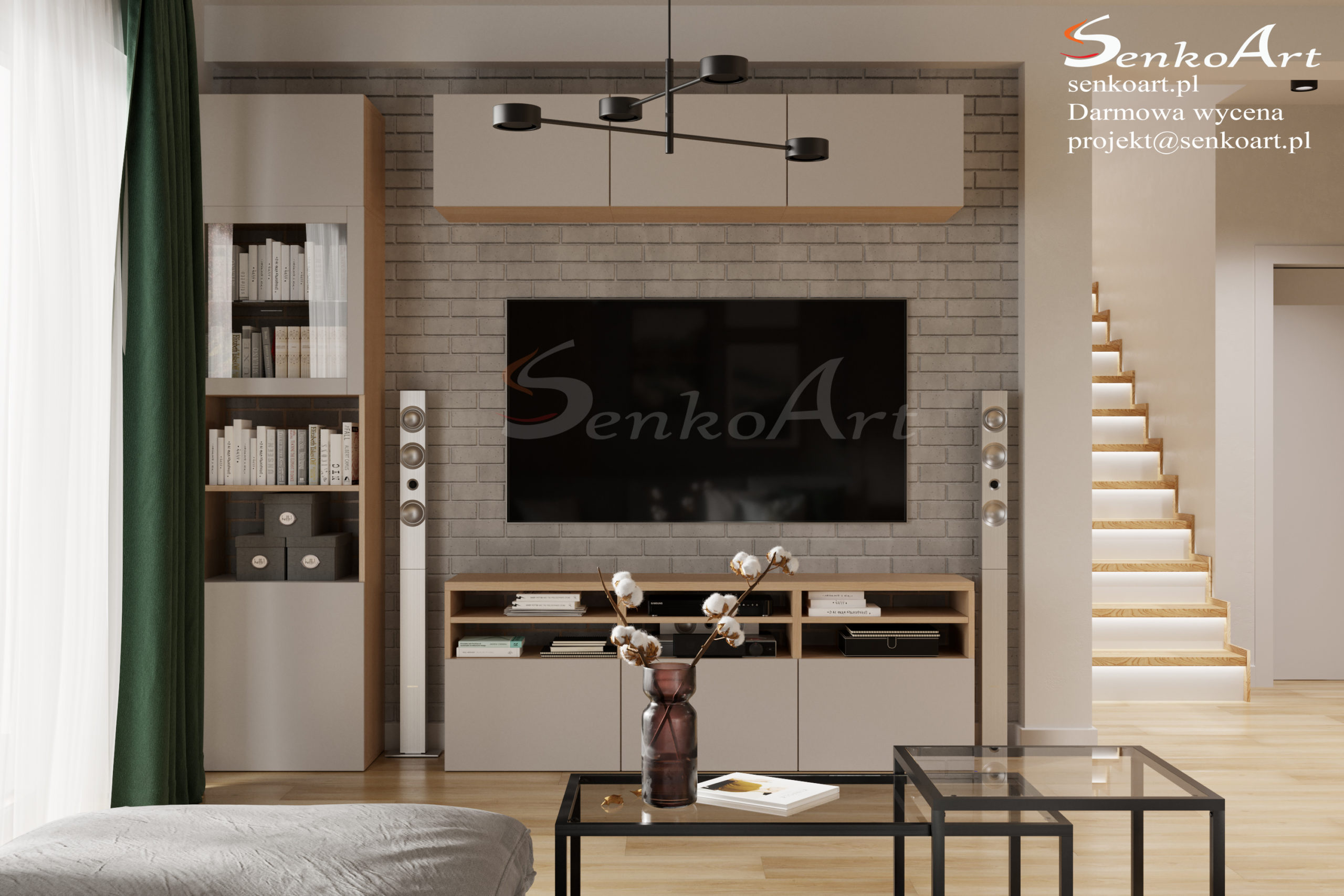 projekty salonów w nowoczesnym stylu