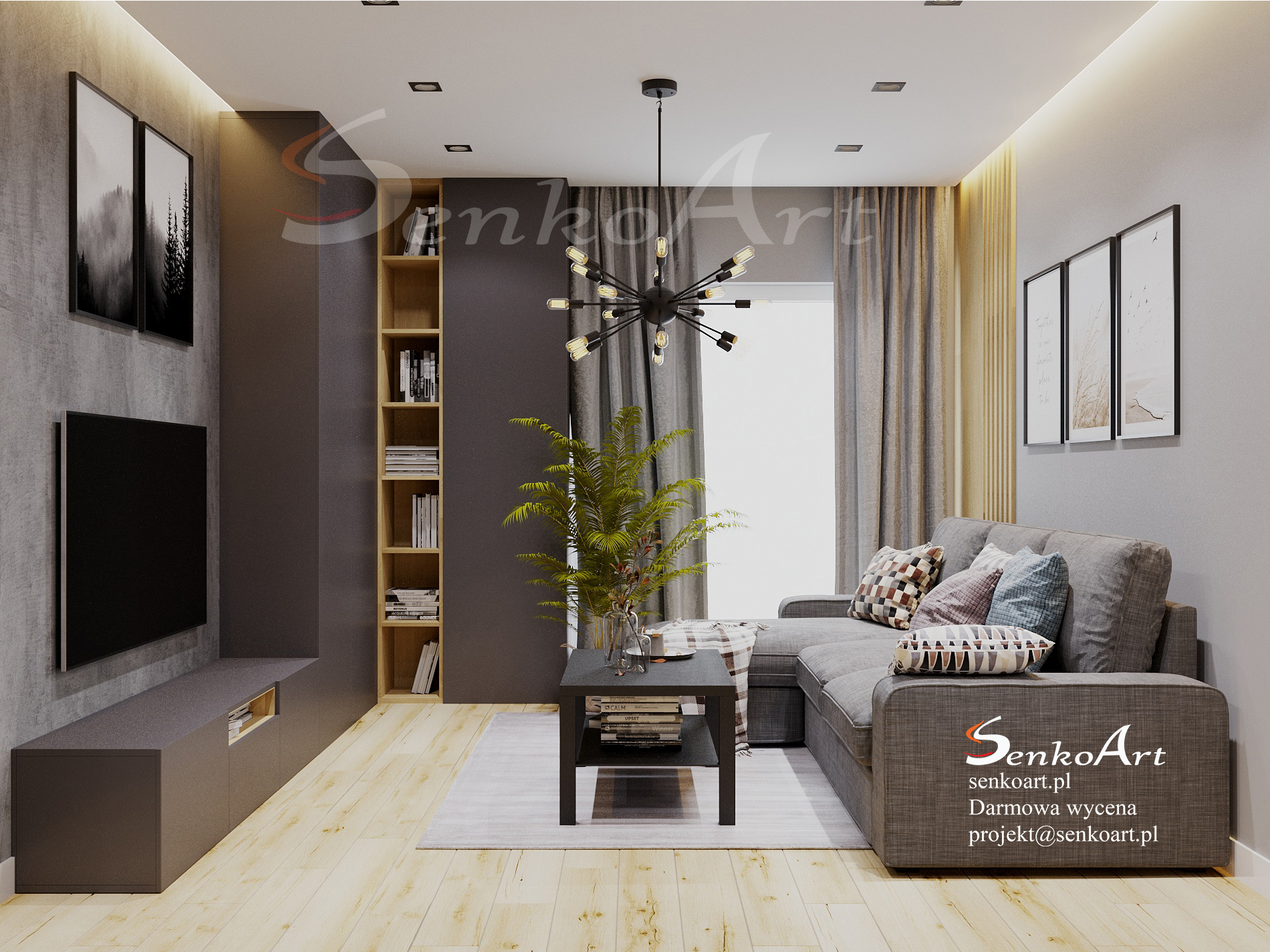 projekty salonu w mieszkaniu nowoczesnym