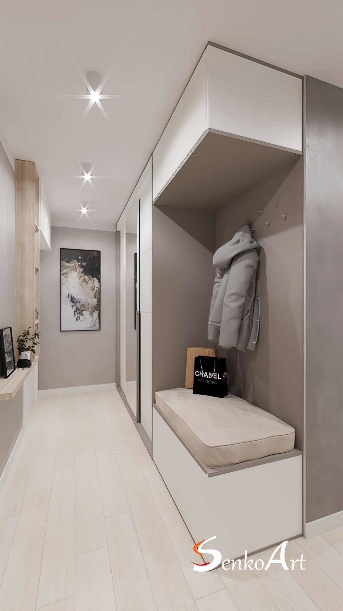 nowoczesny przedpokój w domu jednorodzinnym