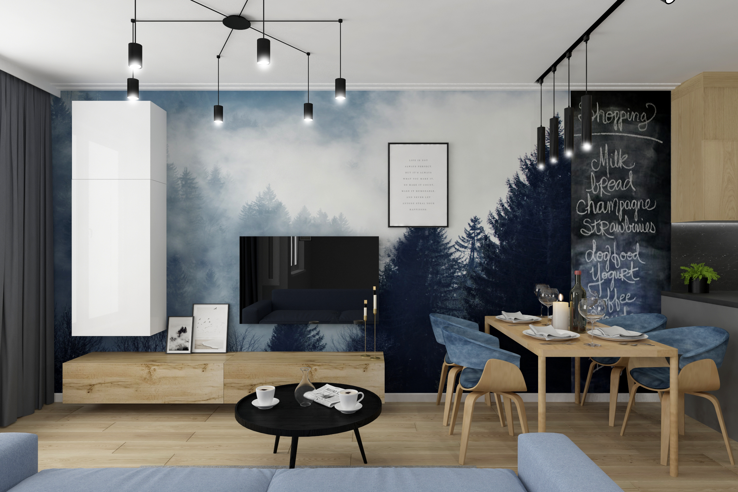 Salon - nowoczesny styl fot. Senkoart Design