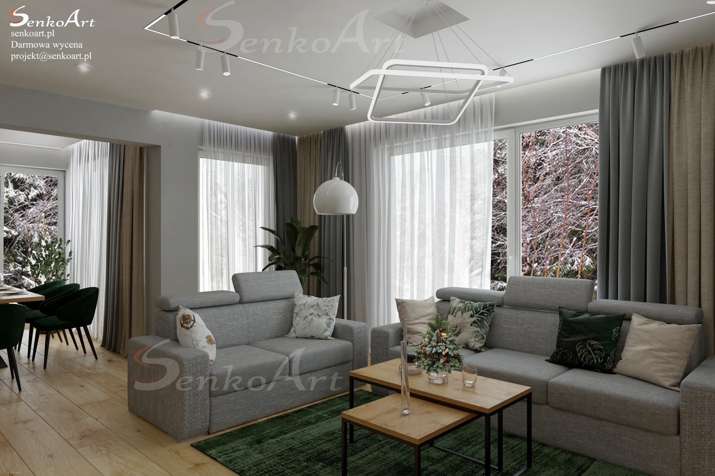 projekt salonu w domu jednorodzinnym