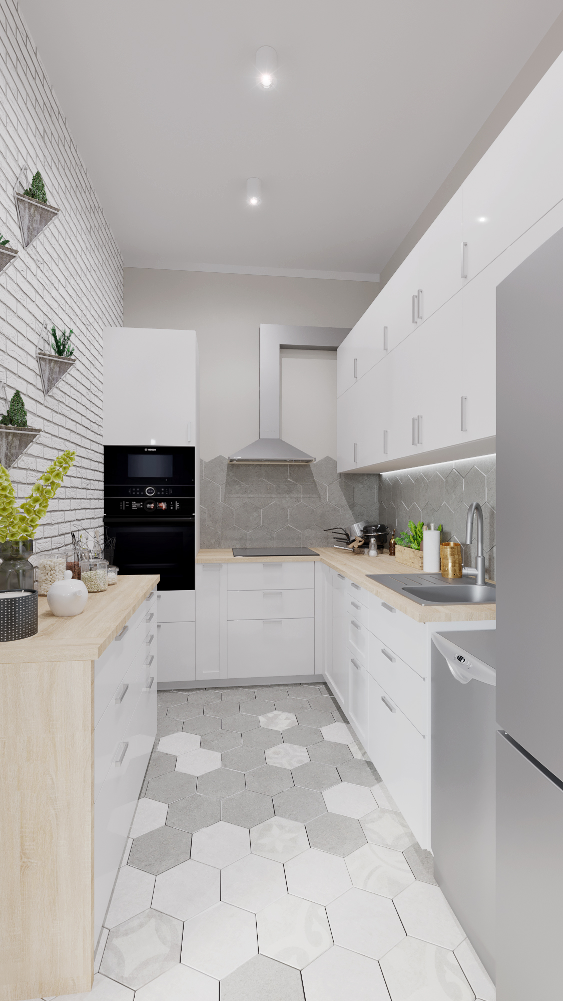 projekt białej kuchni