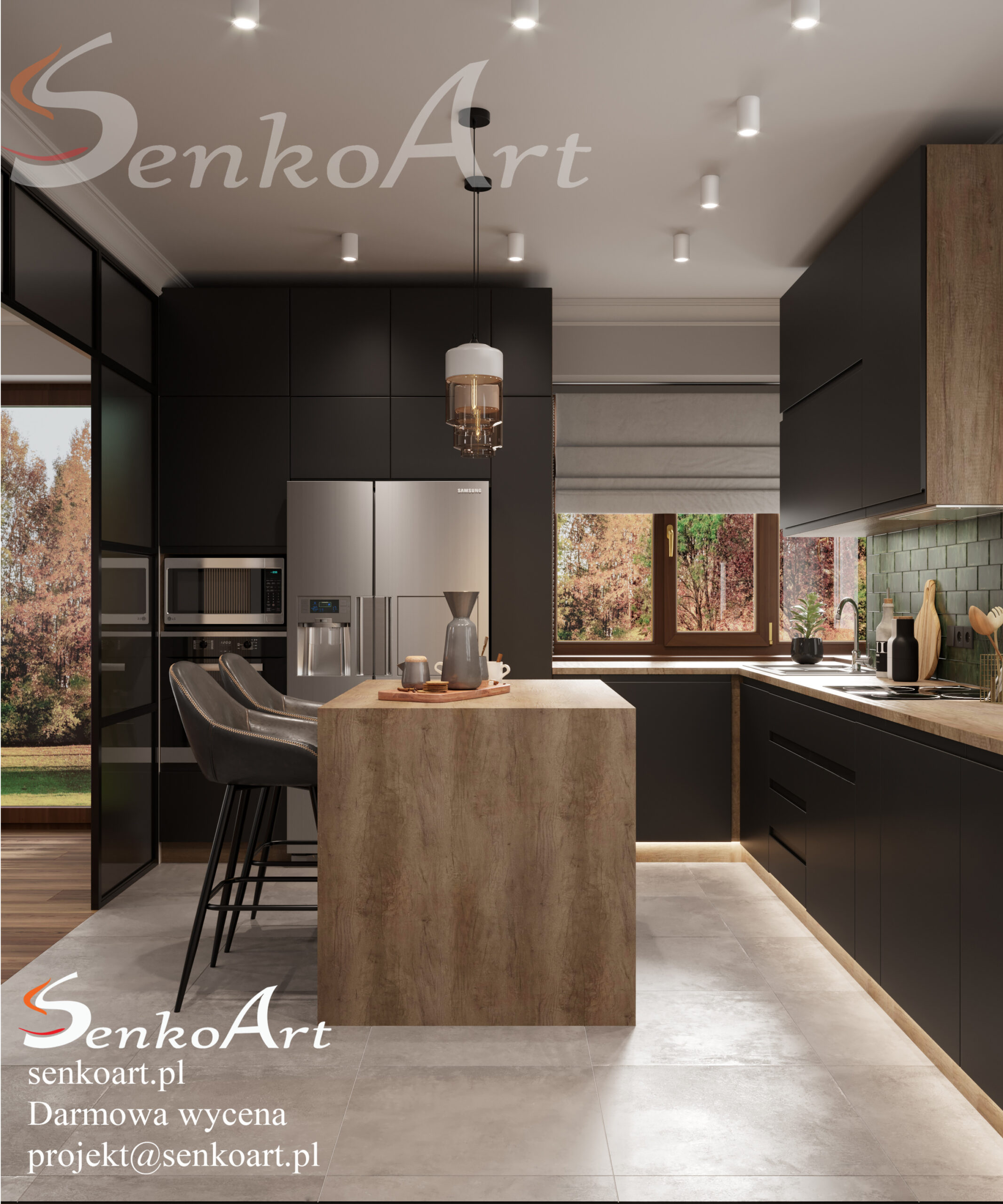 projekt kuchni czarnej