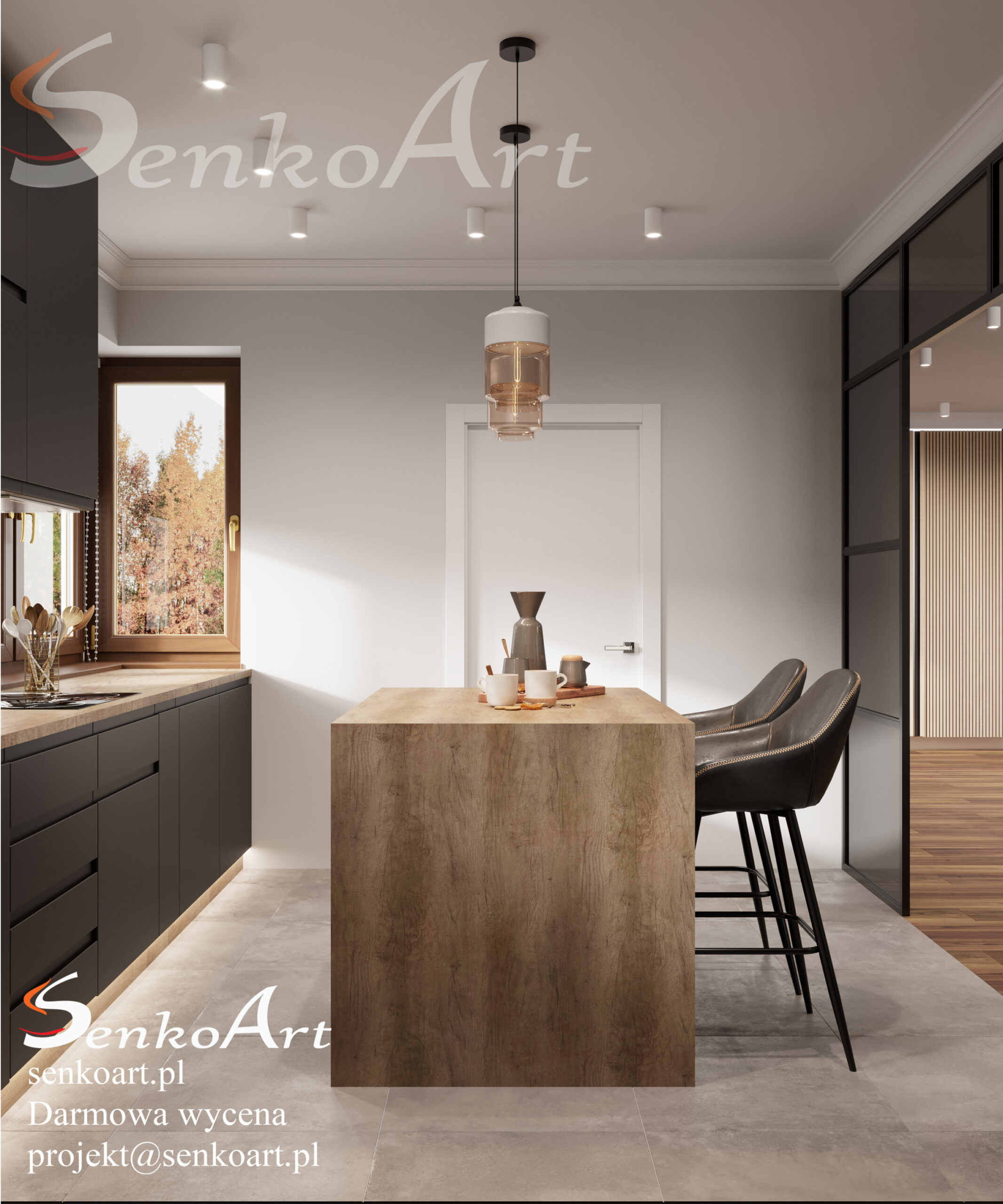 projekt kuchni czarnej w domu