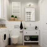 Łazienka z białymi cegiełkami