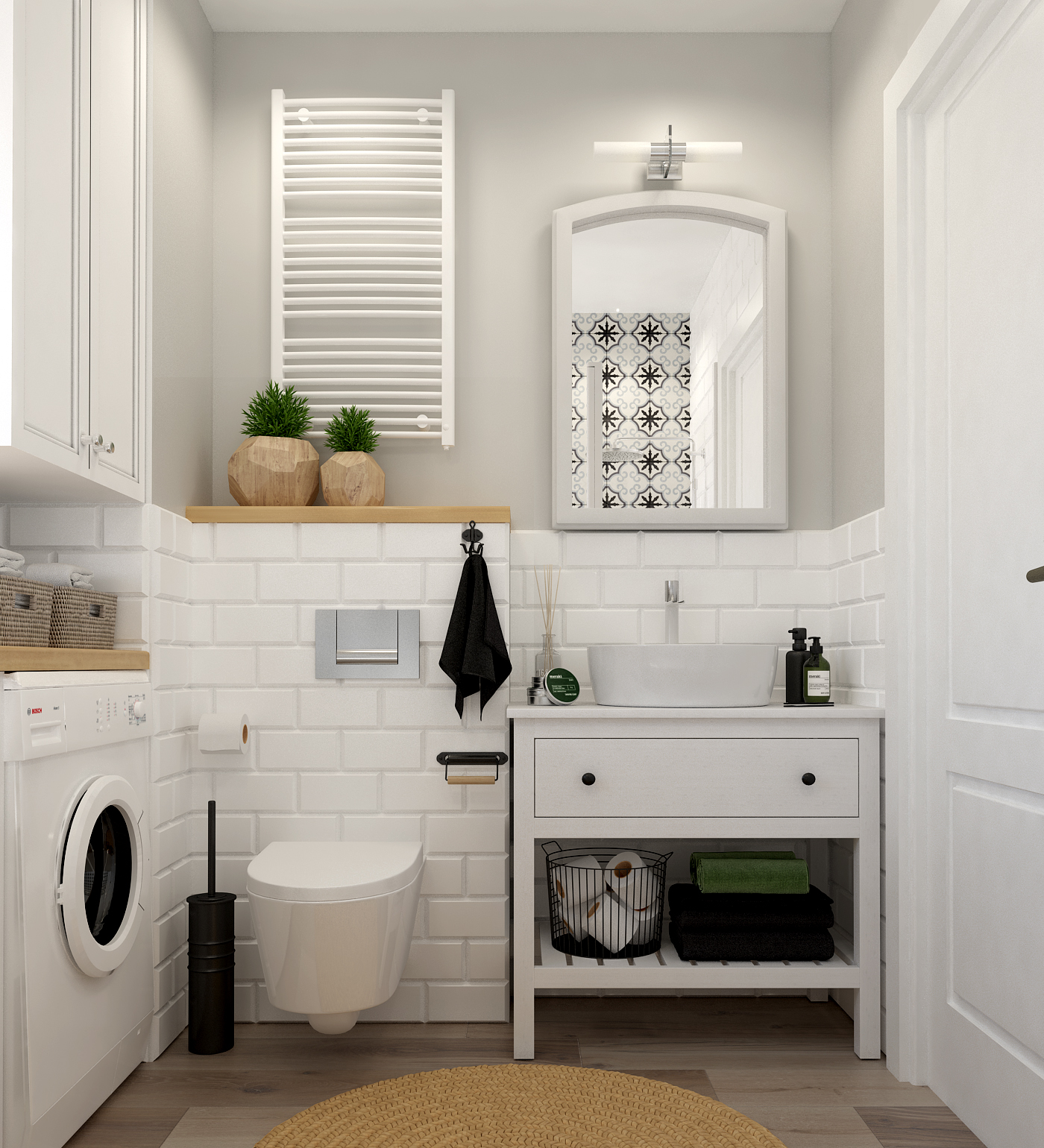 Aranżacja małej łazienki z prysznicem i wanną