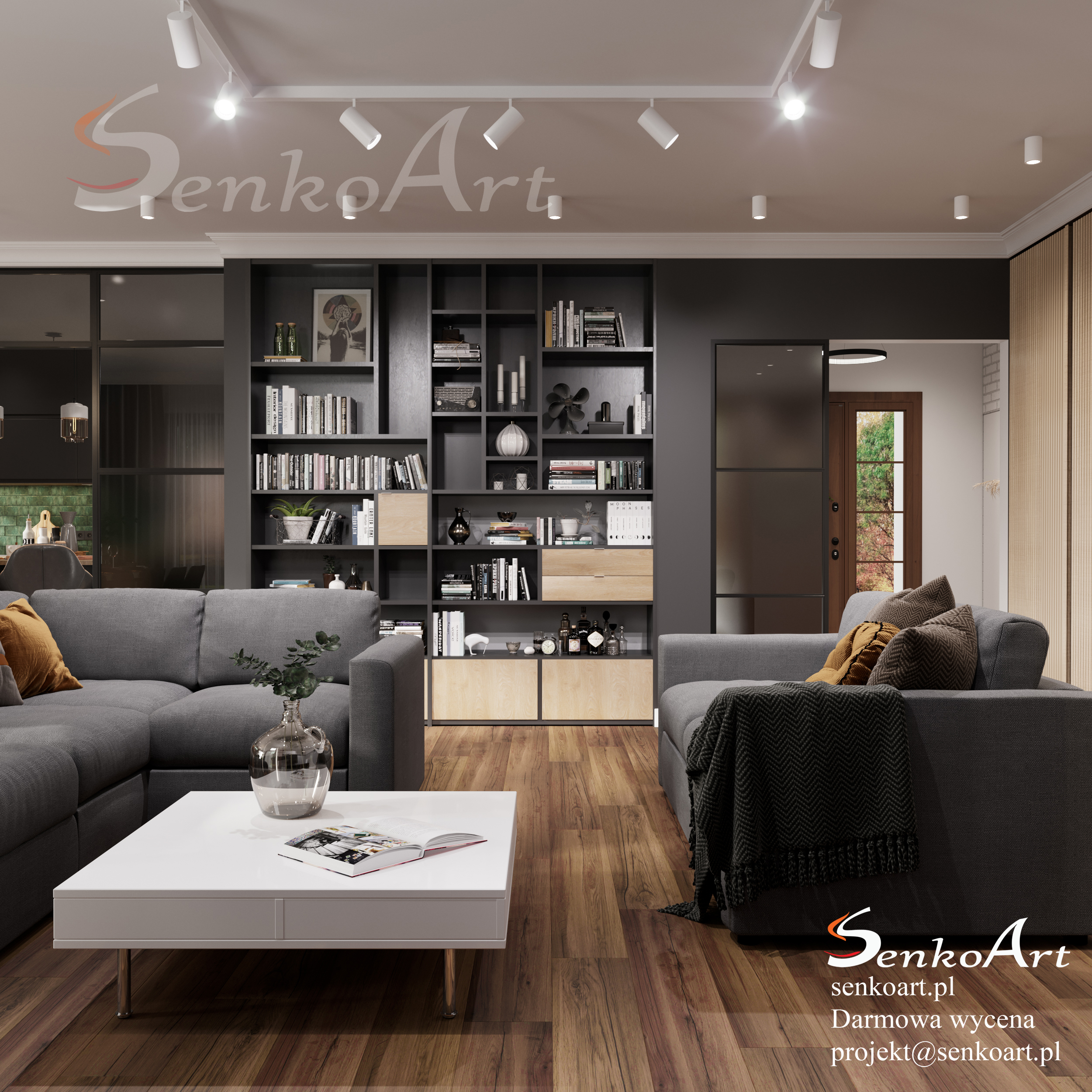 salon z aneksem kuchennym