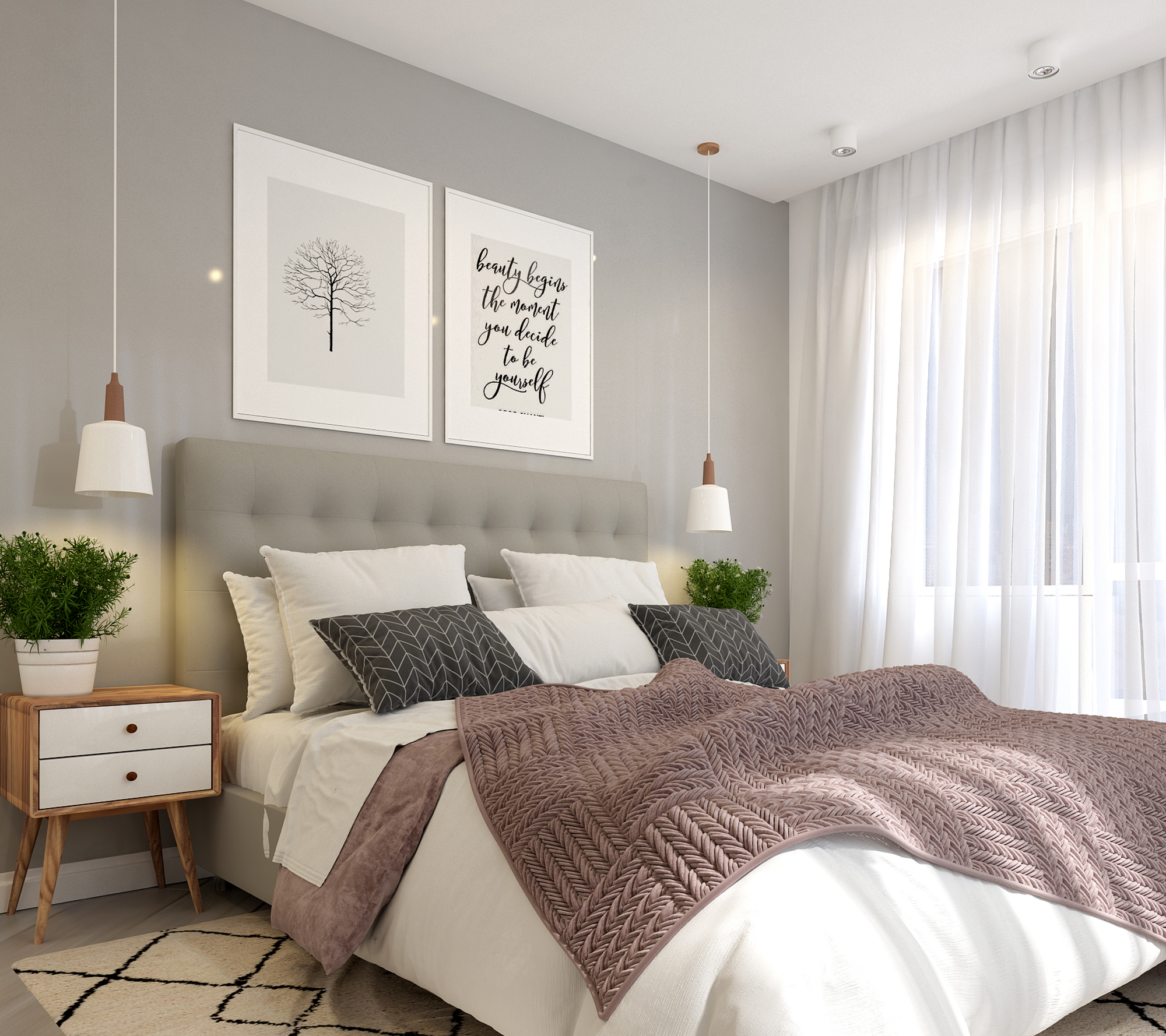 Sypialnia w stylu skandynawskim