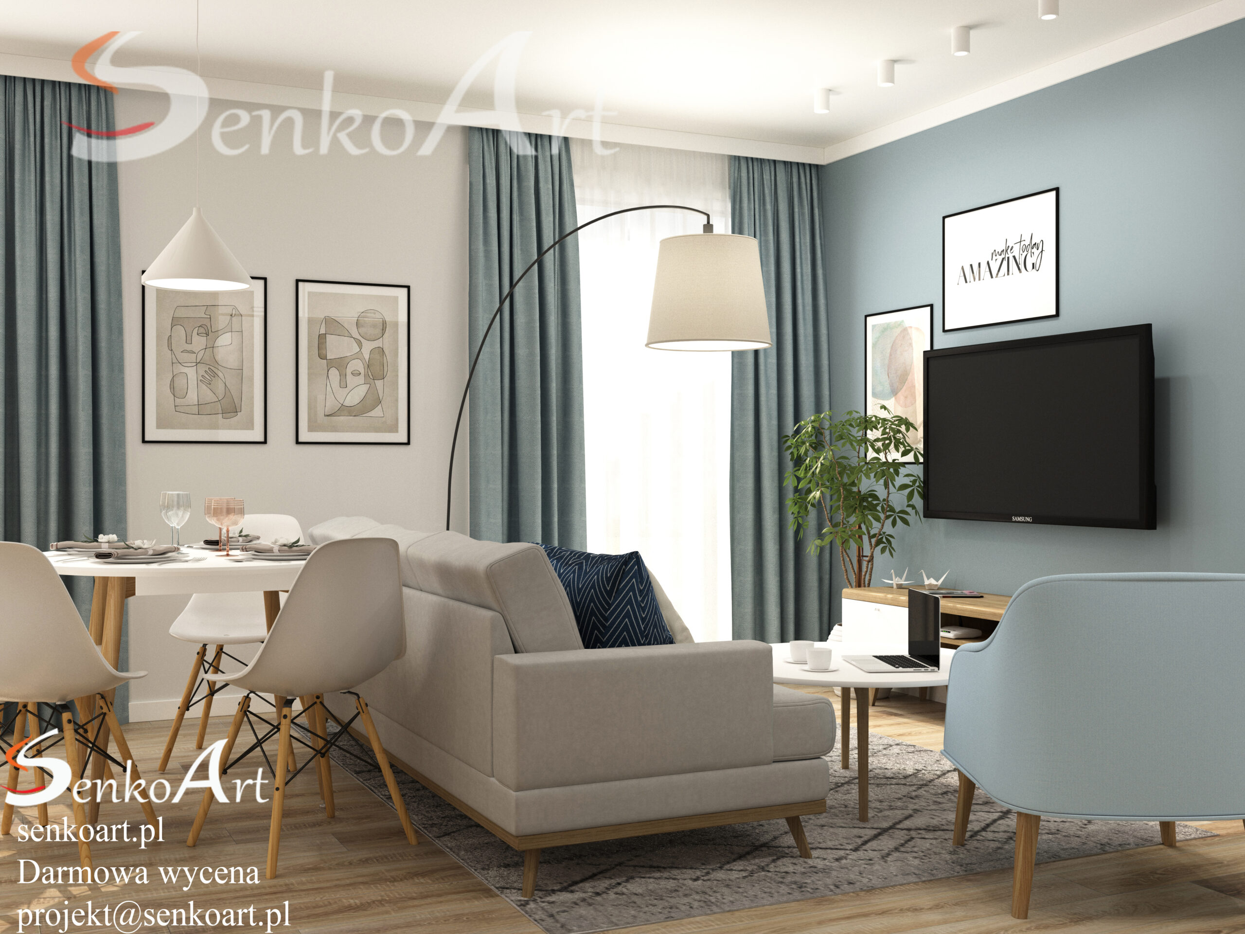 projekt kuchni z salonem online