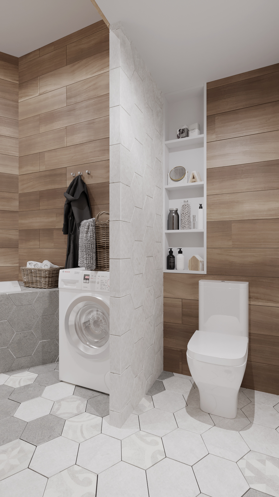 aranżacja małej łazienki z pralką