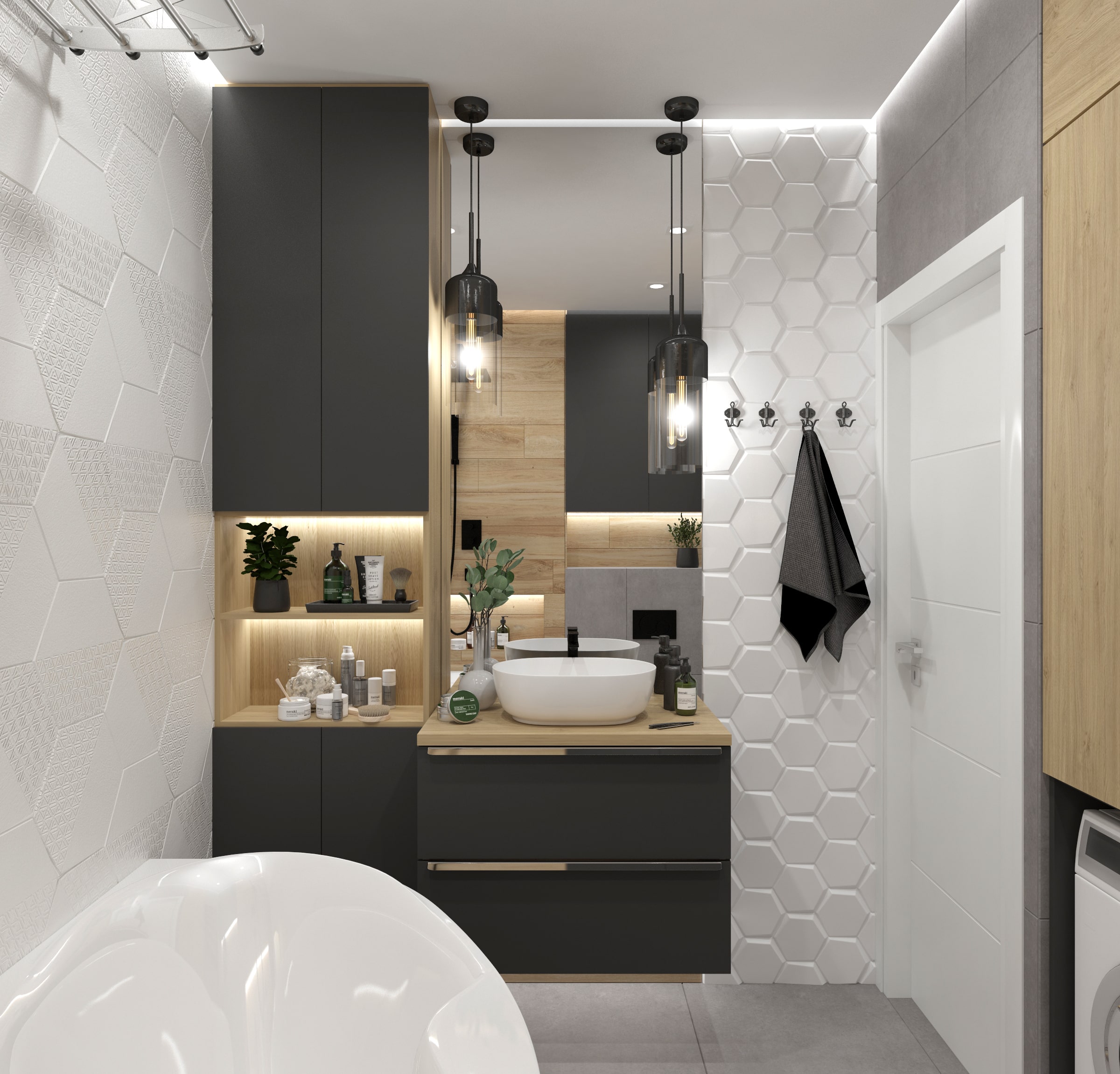 Łazienka z ledowym oświetleniem