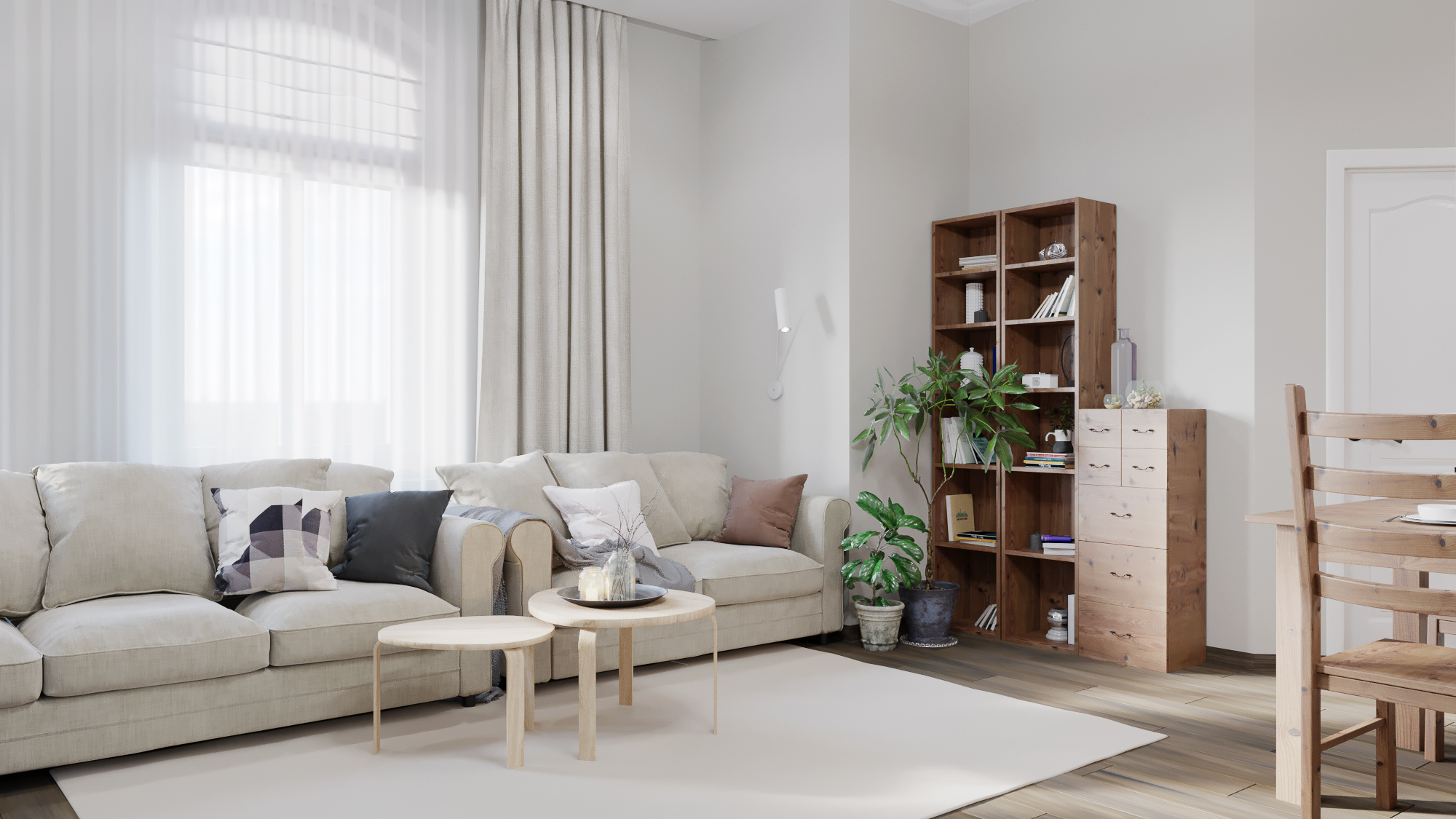 projekt salonu online w mieszkaniu koło Warszawy