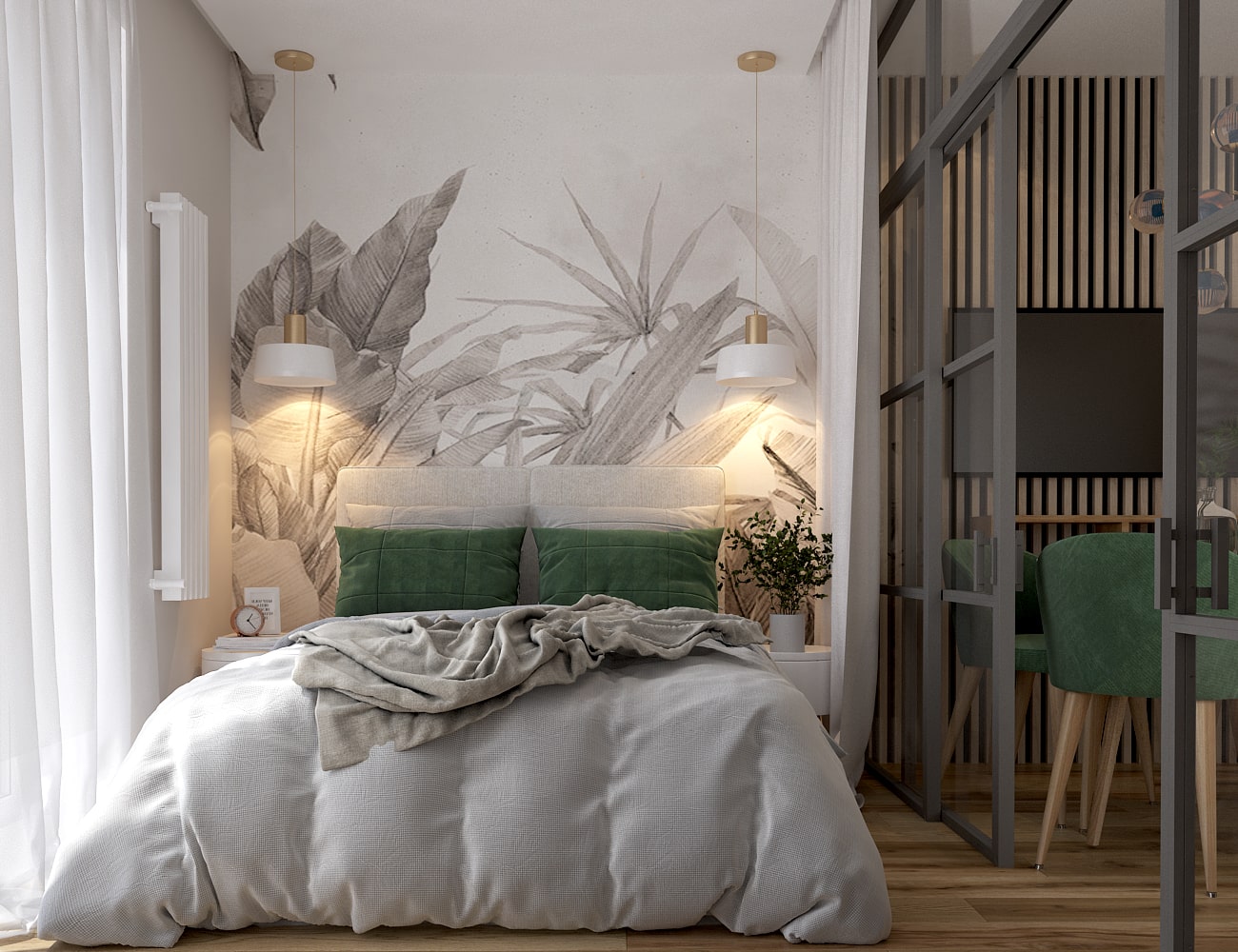 sypialnia nowoczesna w domu