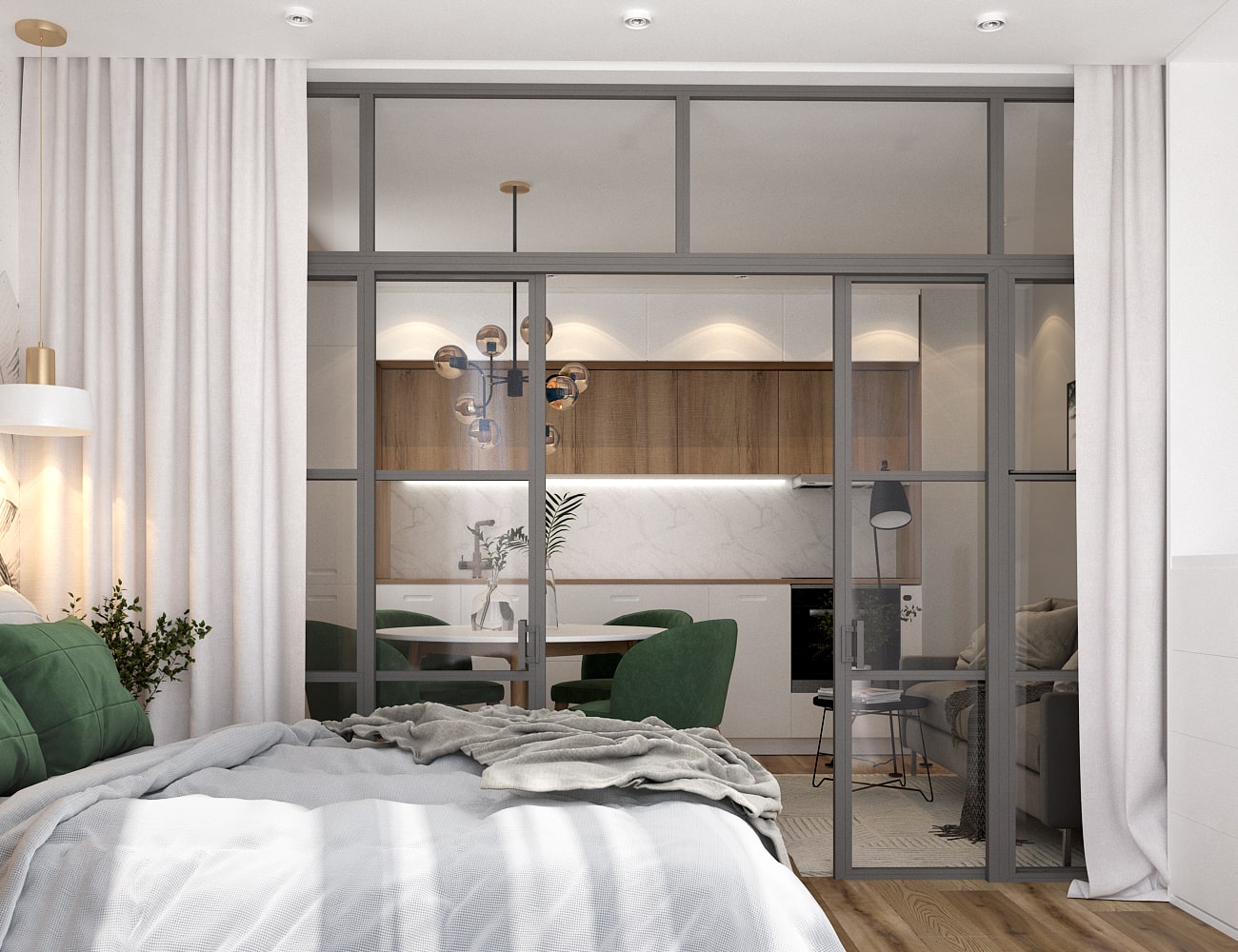 sypialnia w domu jednorodzinnym