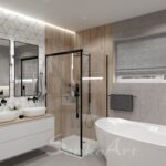 łazienka z wanną i prysznicem