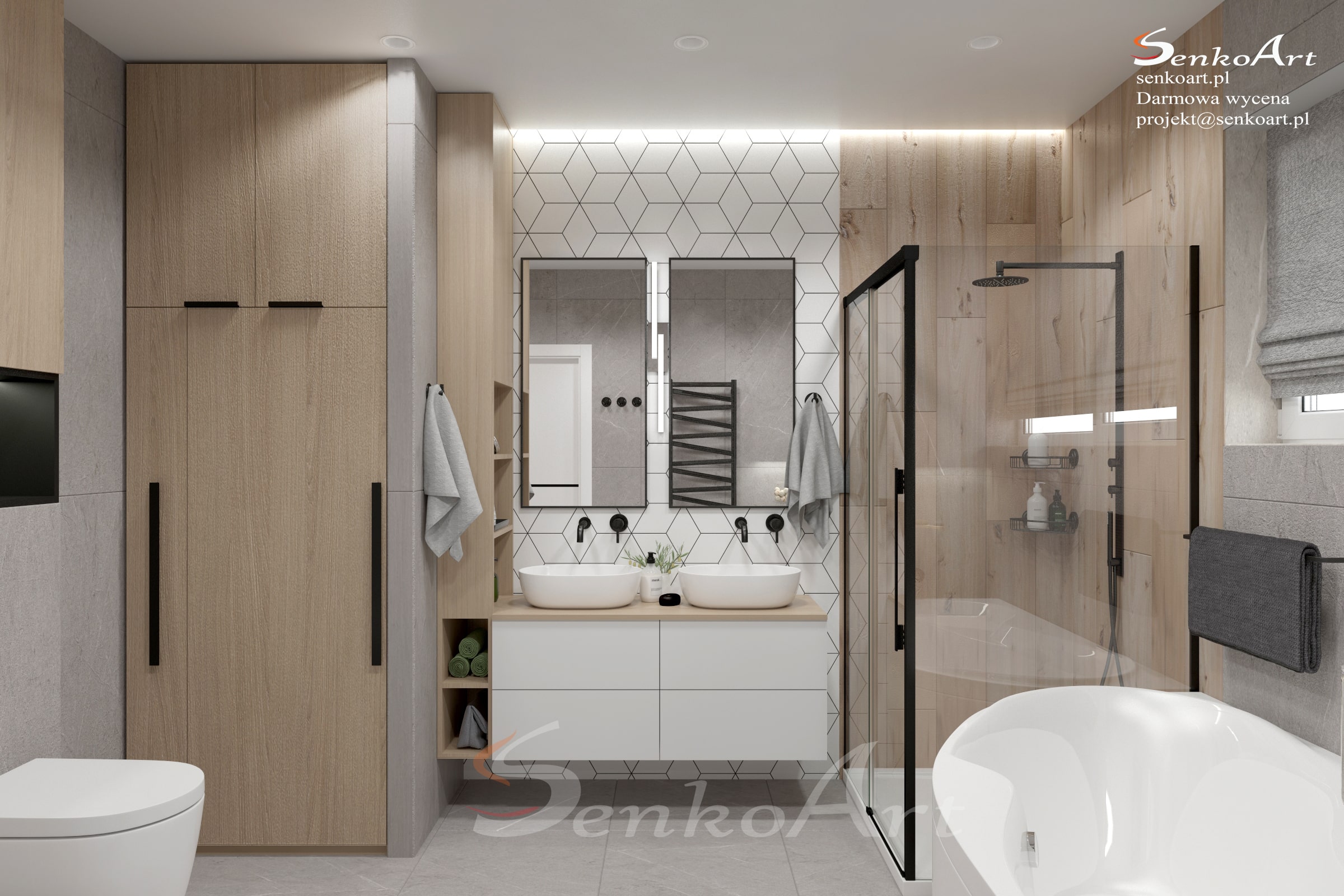 łazienka z wanną i prysznicem