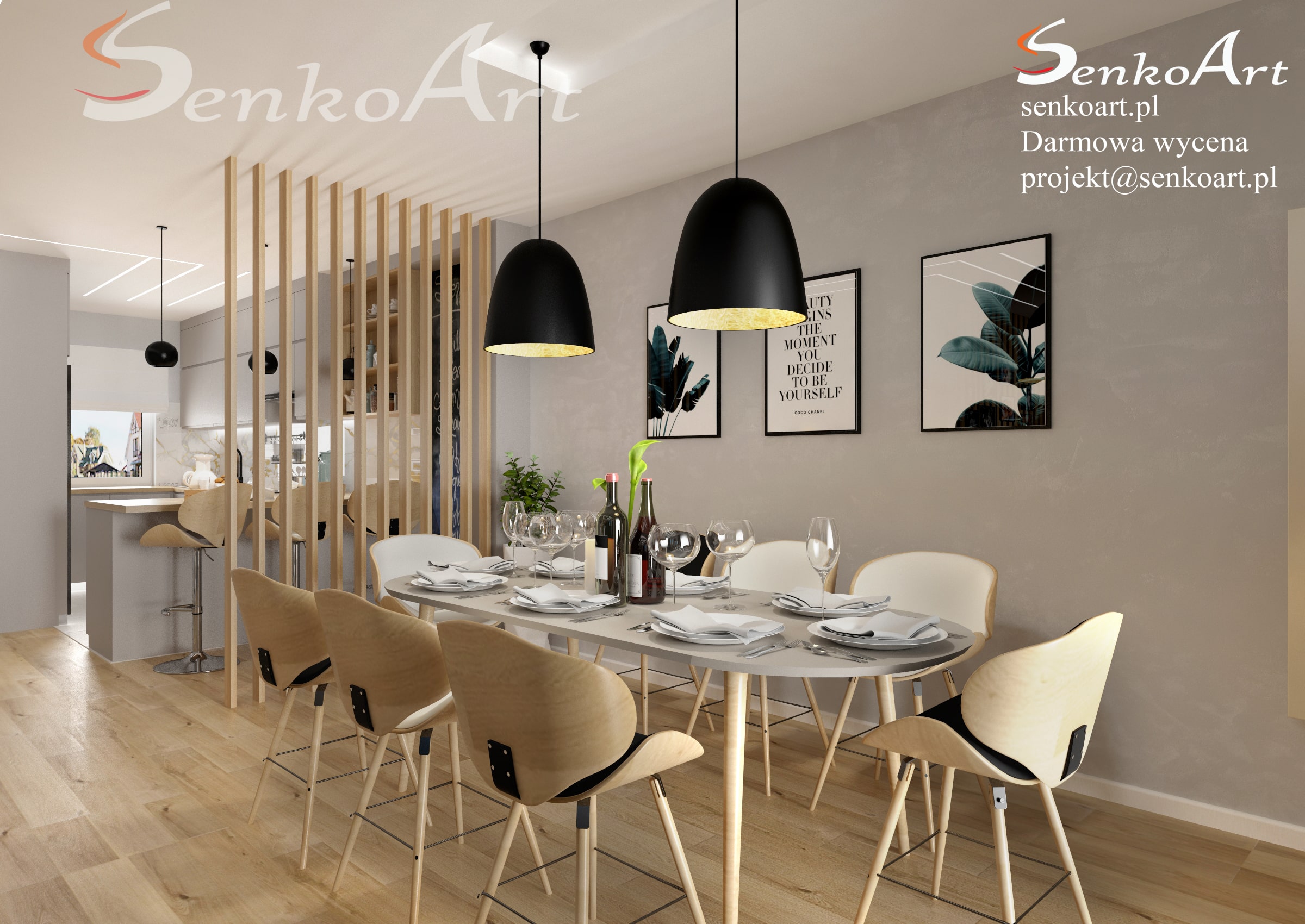 Nowoczesny salon z jadalnia