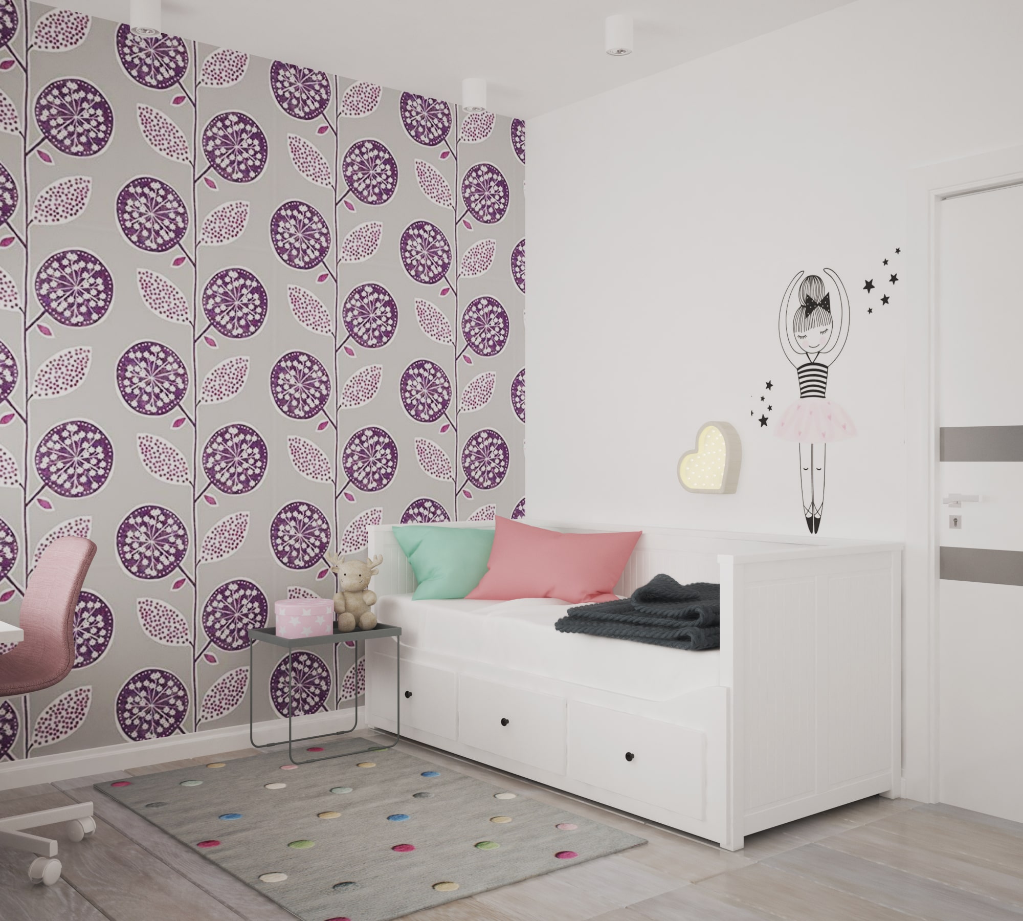 projekt pokoju dla dziewczynki 8 lat