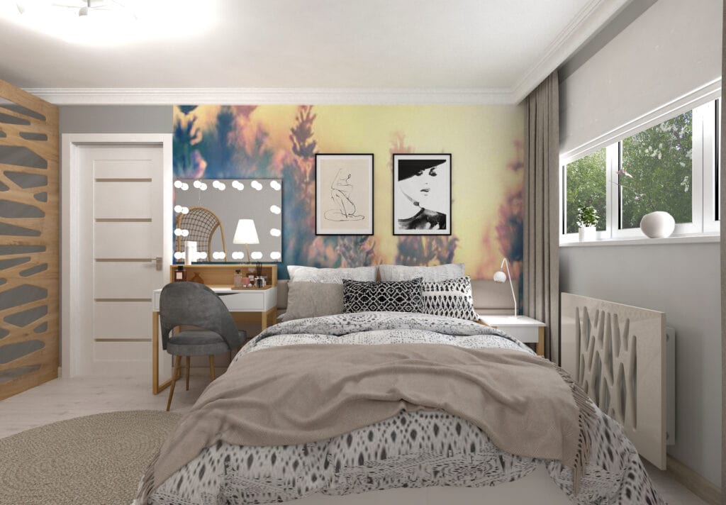 projekt małej sypialni