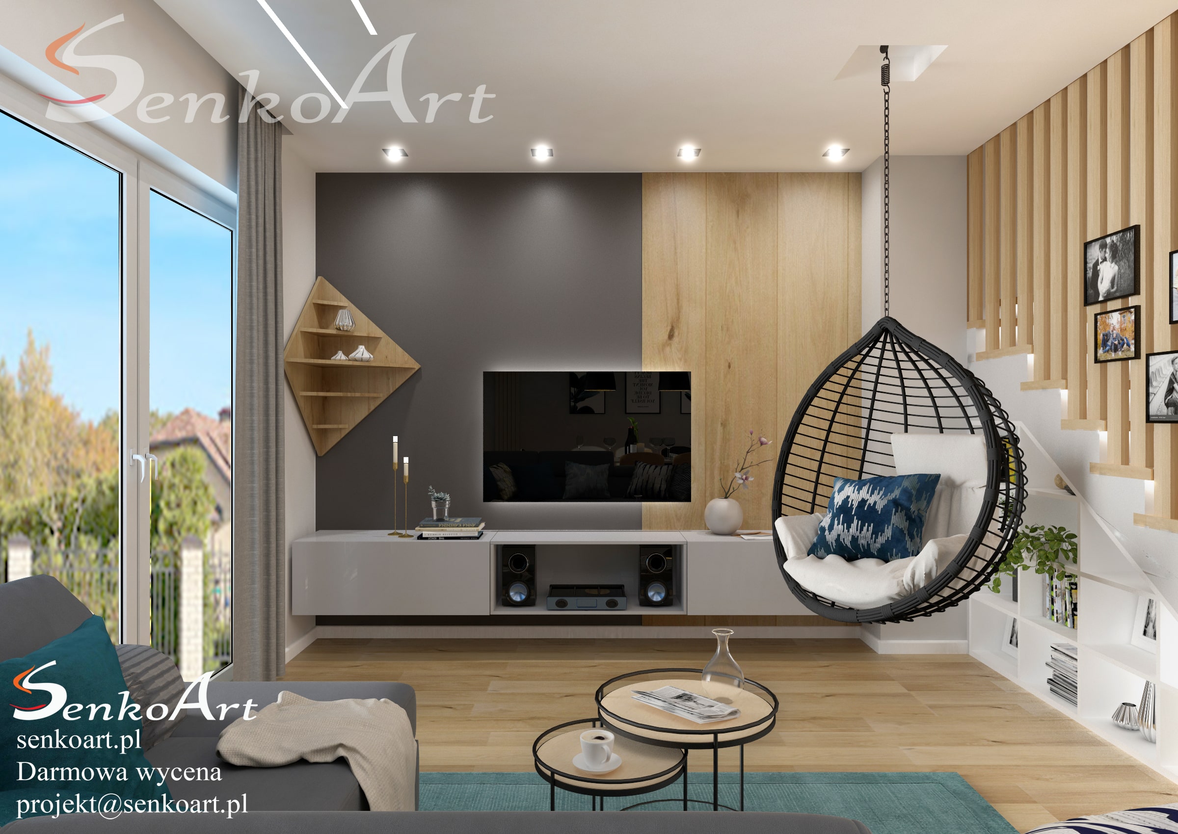 Projekt salonu nowoczesnego