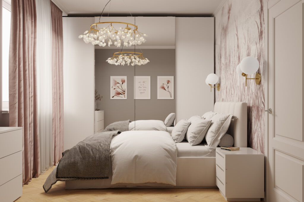 Sypialnia glamour projekt