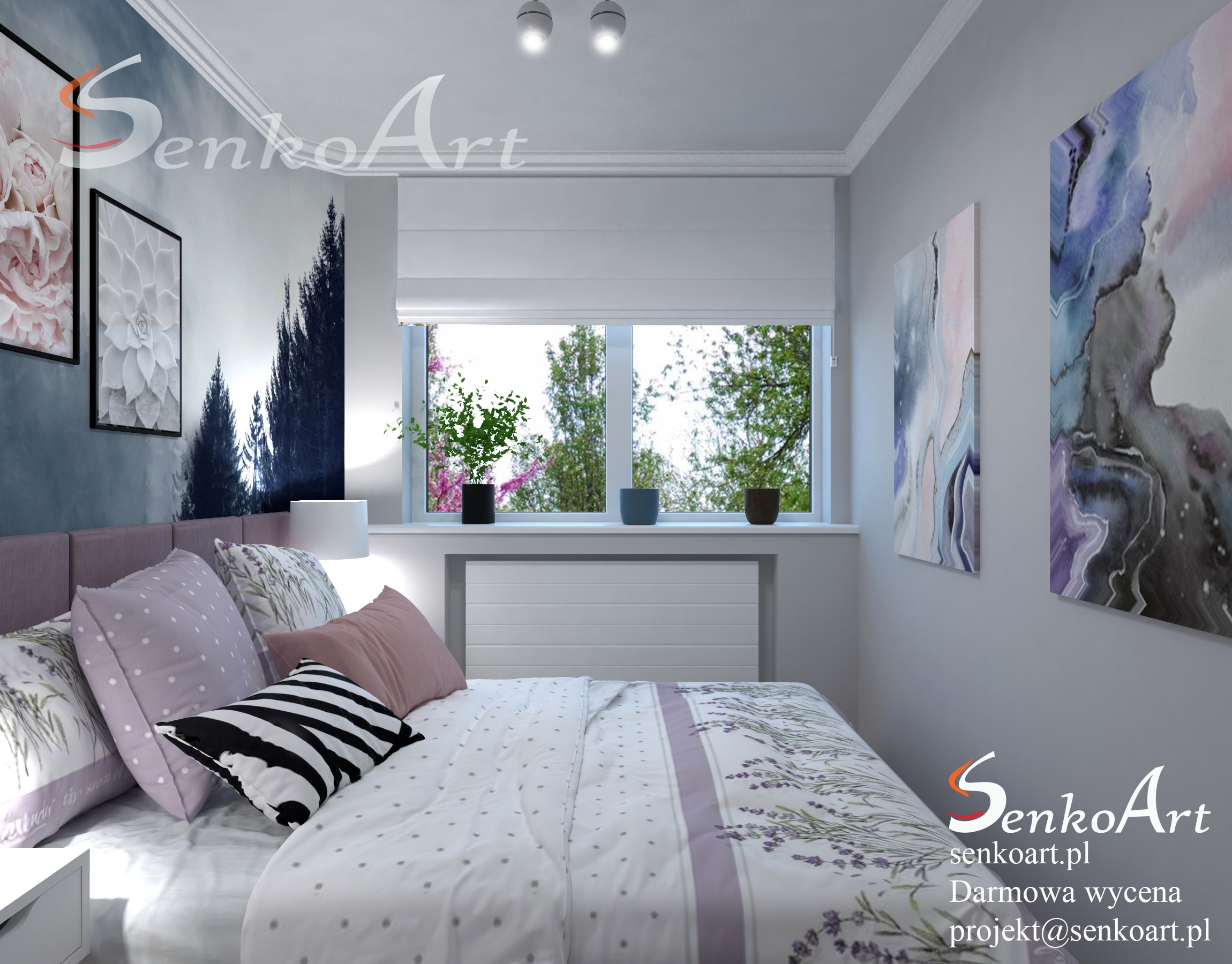 sypialnia pudrowy róż