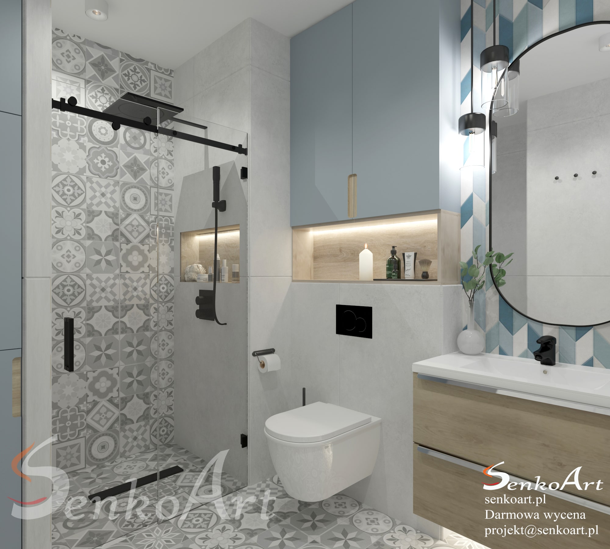 łazienka nowoczesna z prysznicem