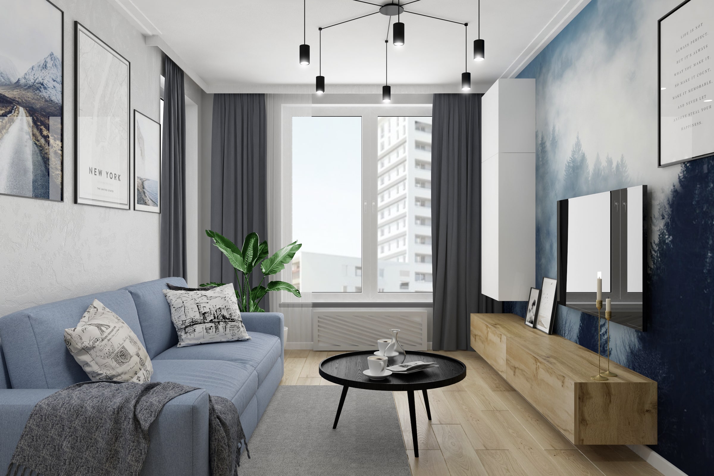 nowoczsny projekt salonu