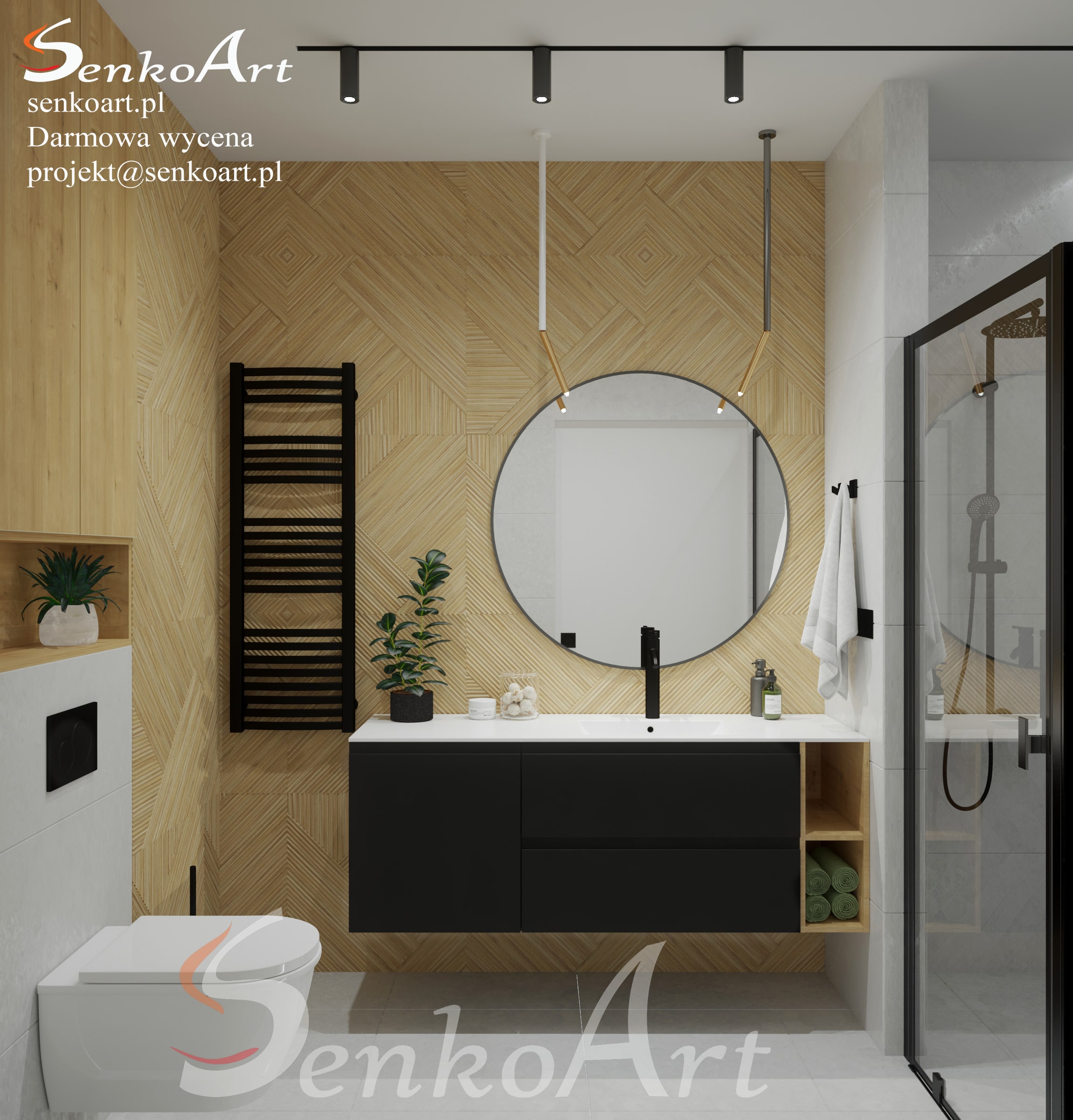 Projekt łazienki z lustrem