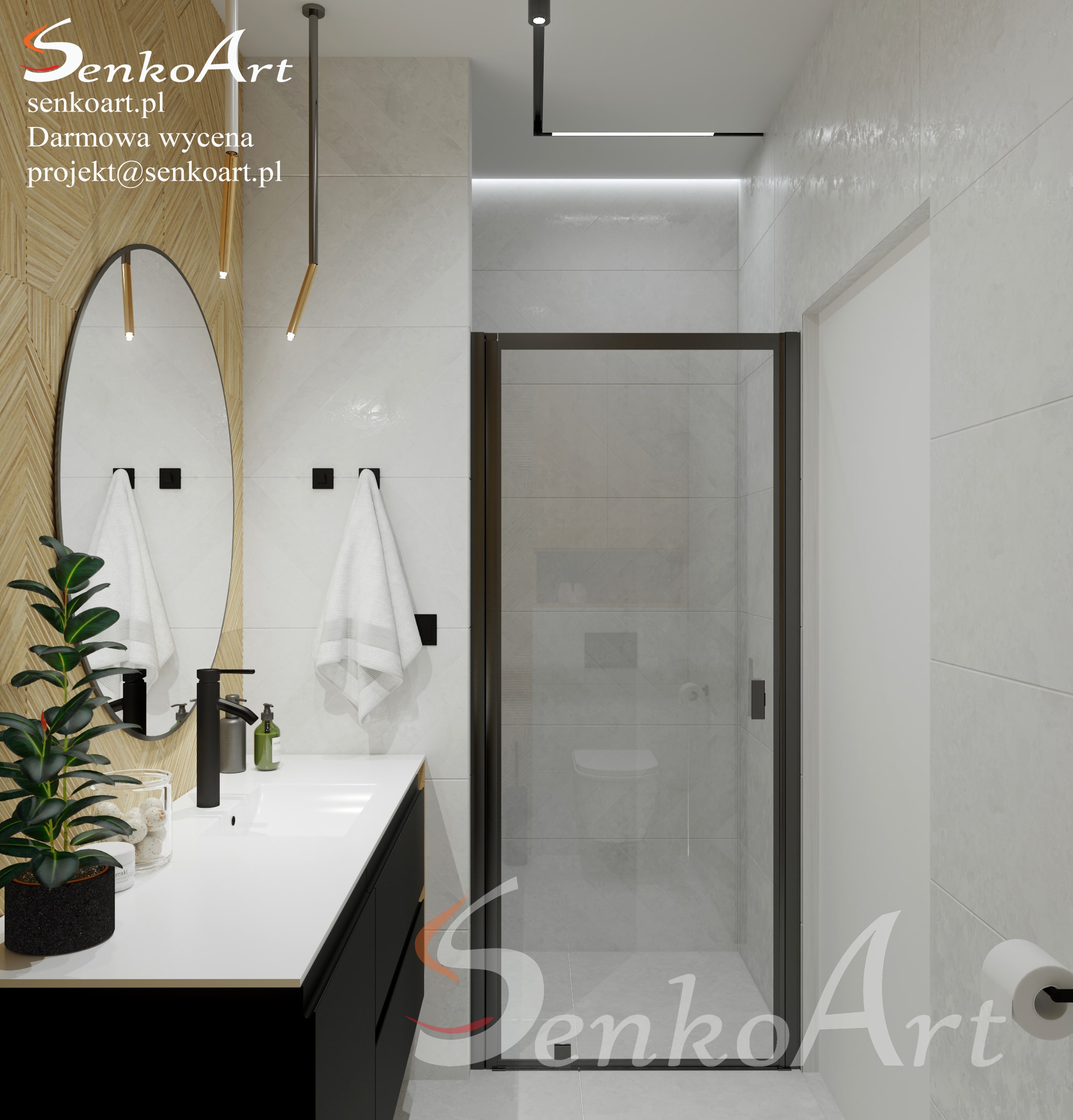 Projekt łazienki z prysznicem