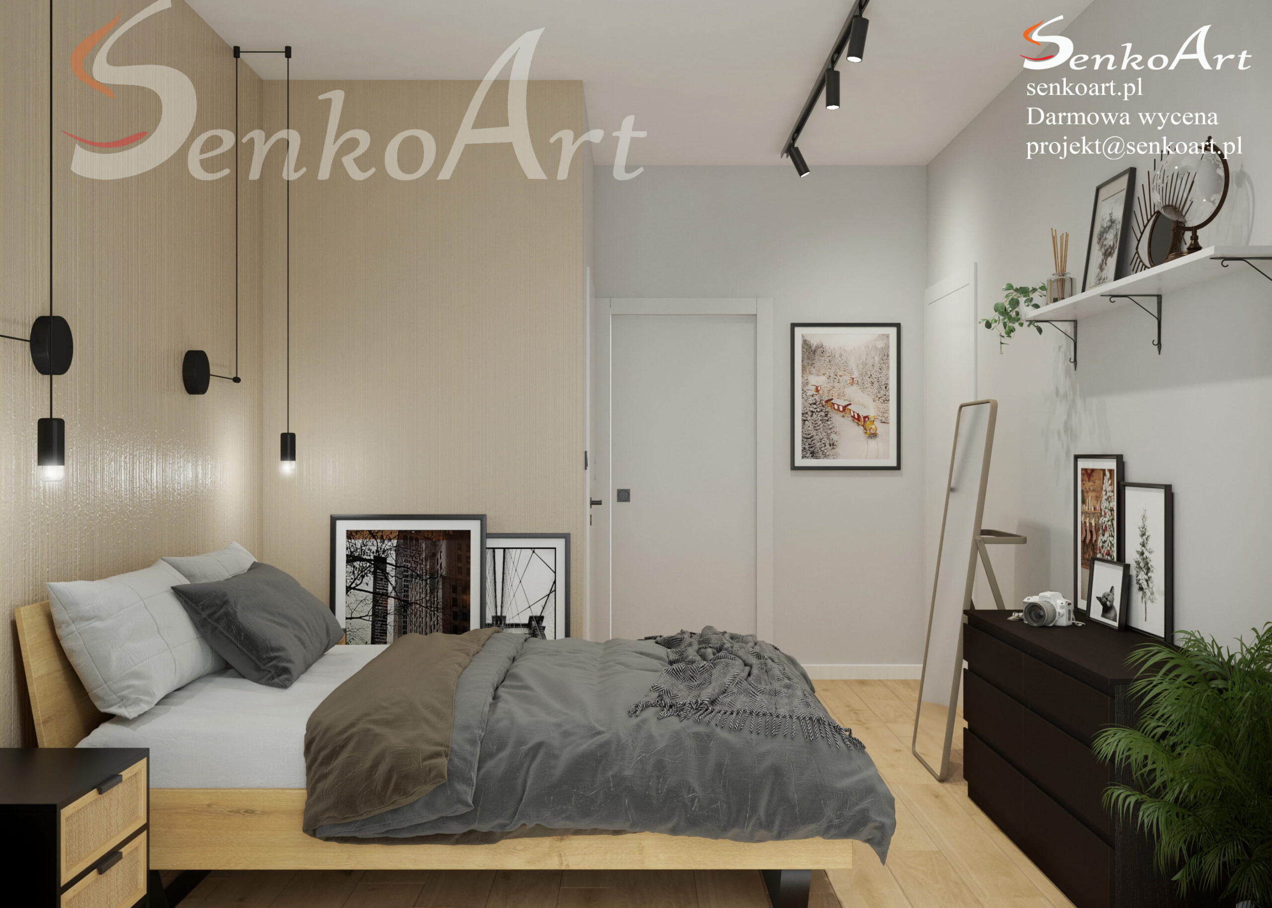 Projekt sypialni LOFT