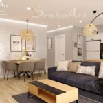 salon z aneksem kuchennym 17m2