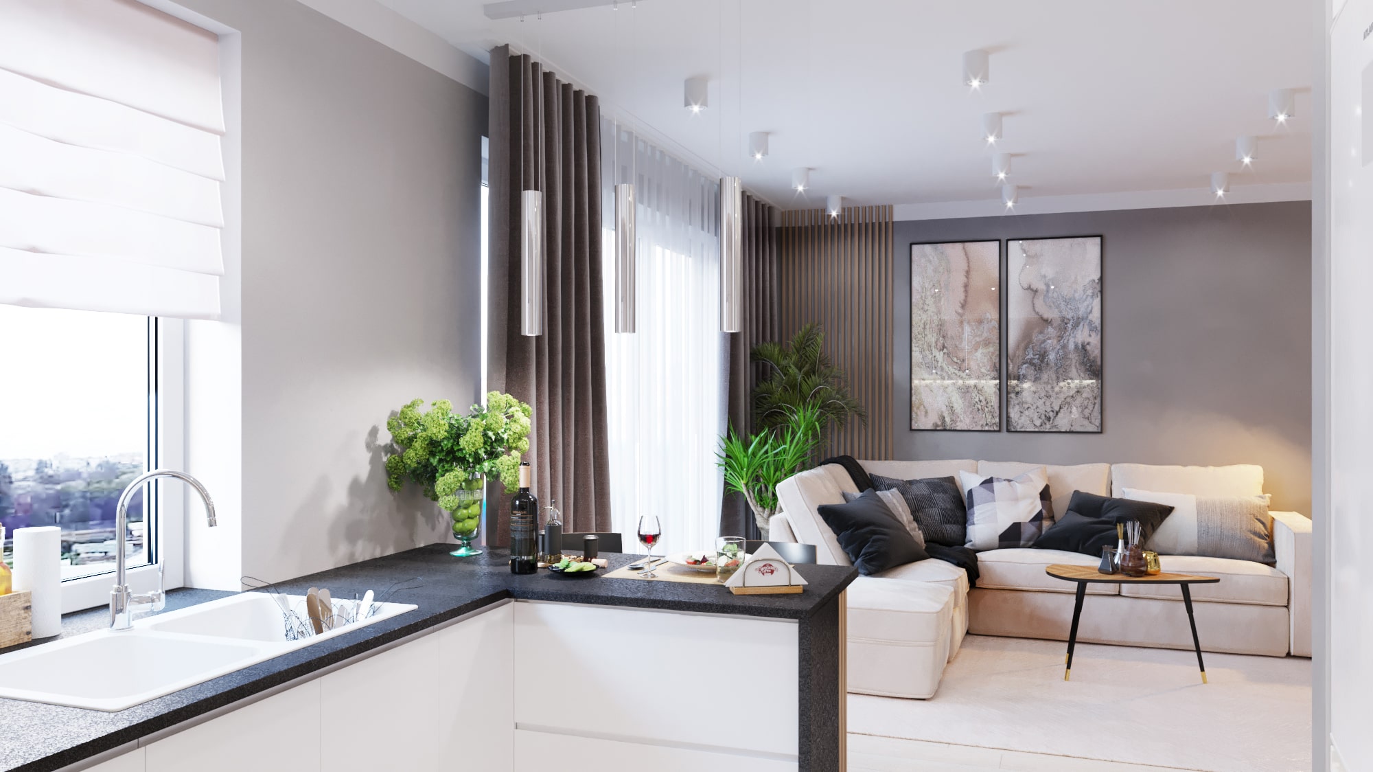 Projekt mieszkania 52m2 - Kuchnia