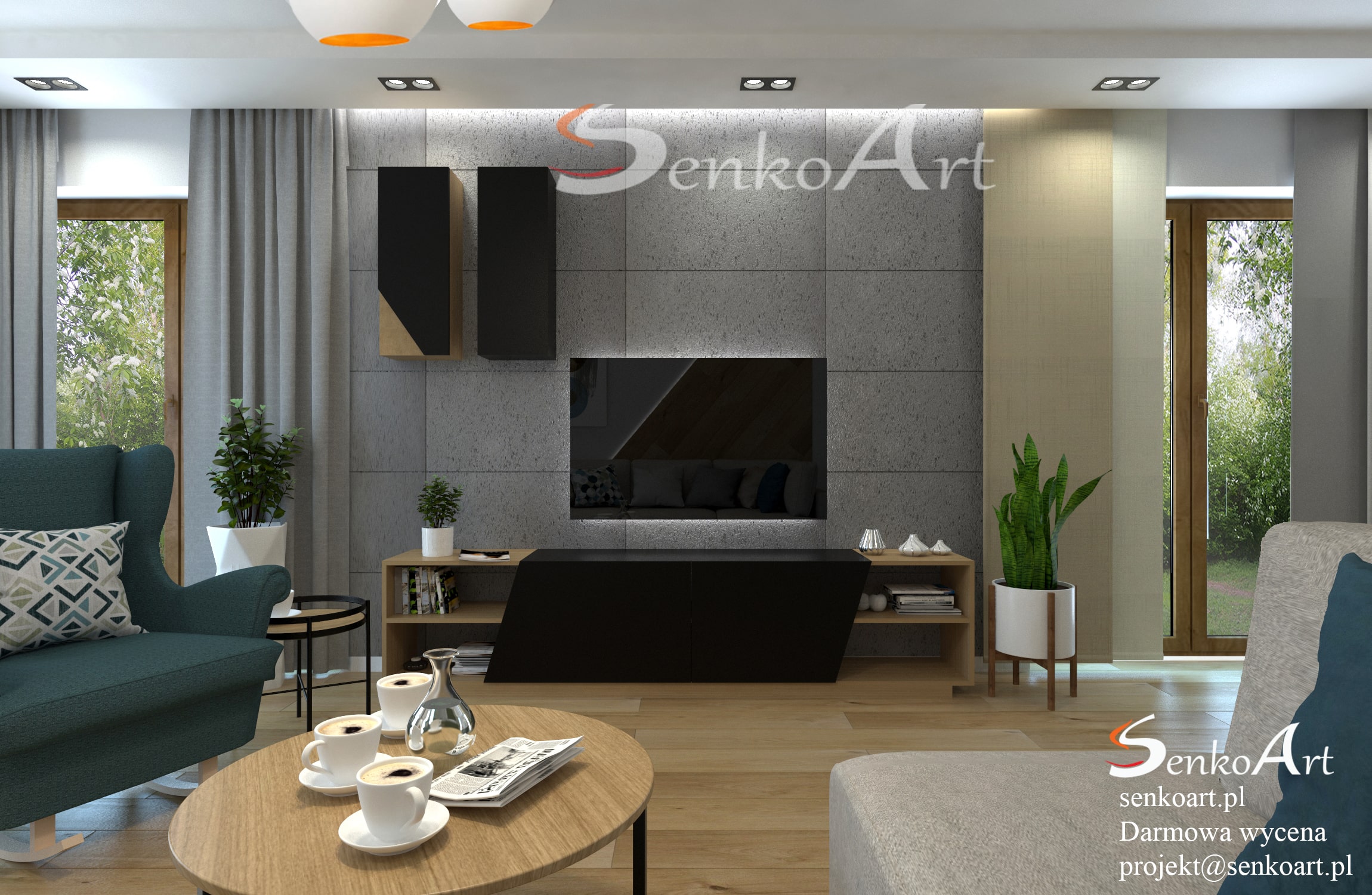 Salon z aneksem kuchennym 25m2 inspiracje