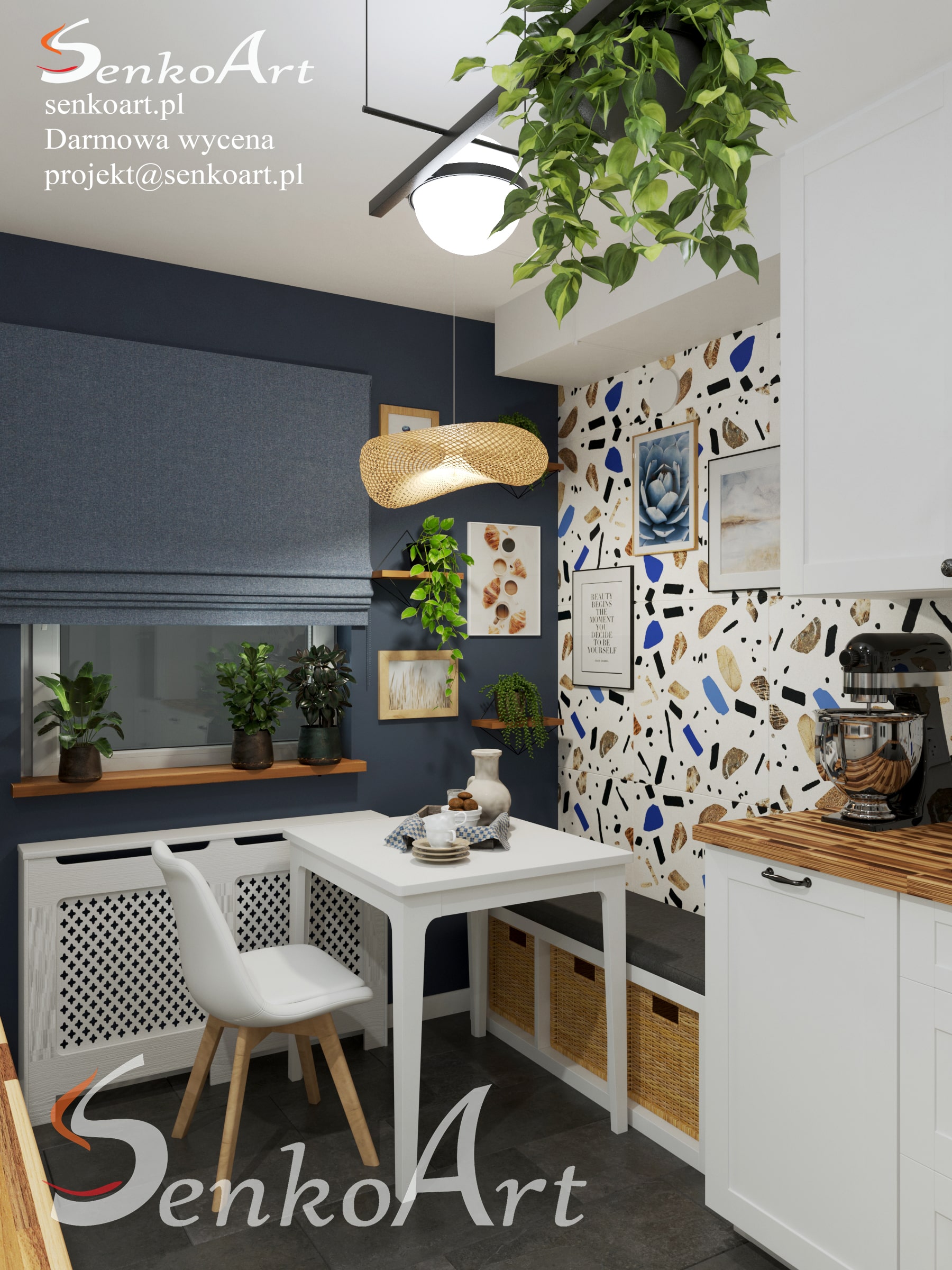 Mała Kuchnia IKEA z płytkami lastryko