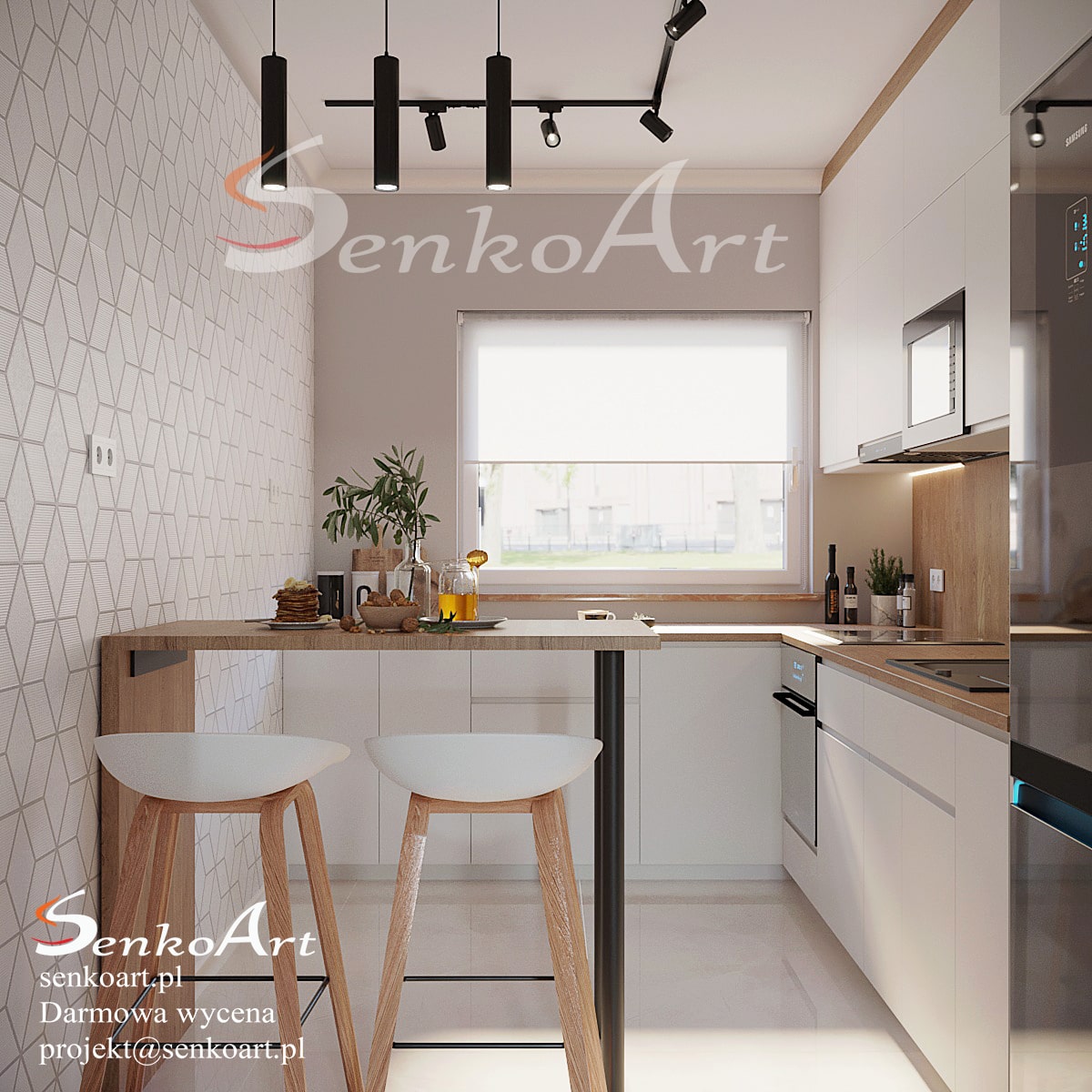 Biała kuchnia projekt