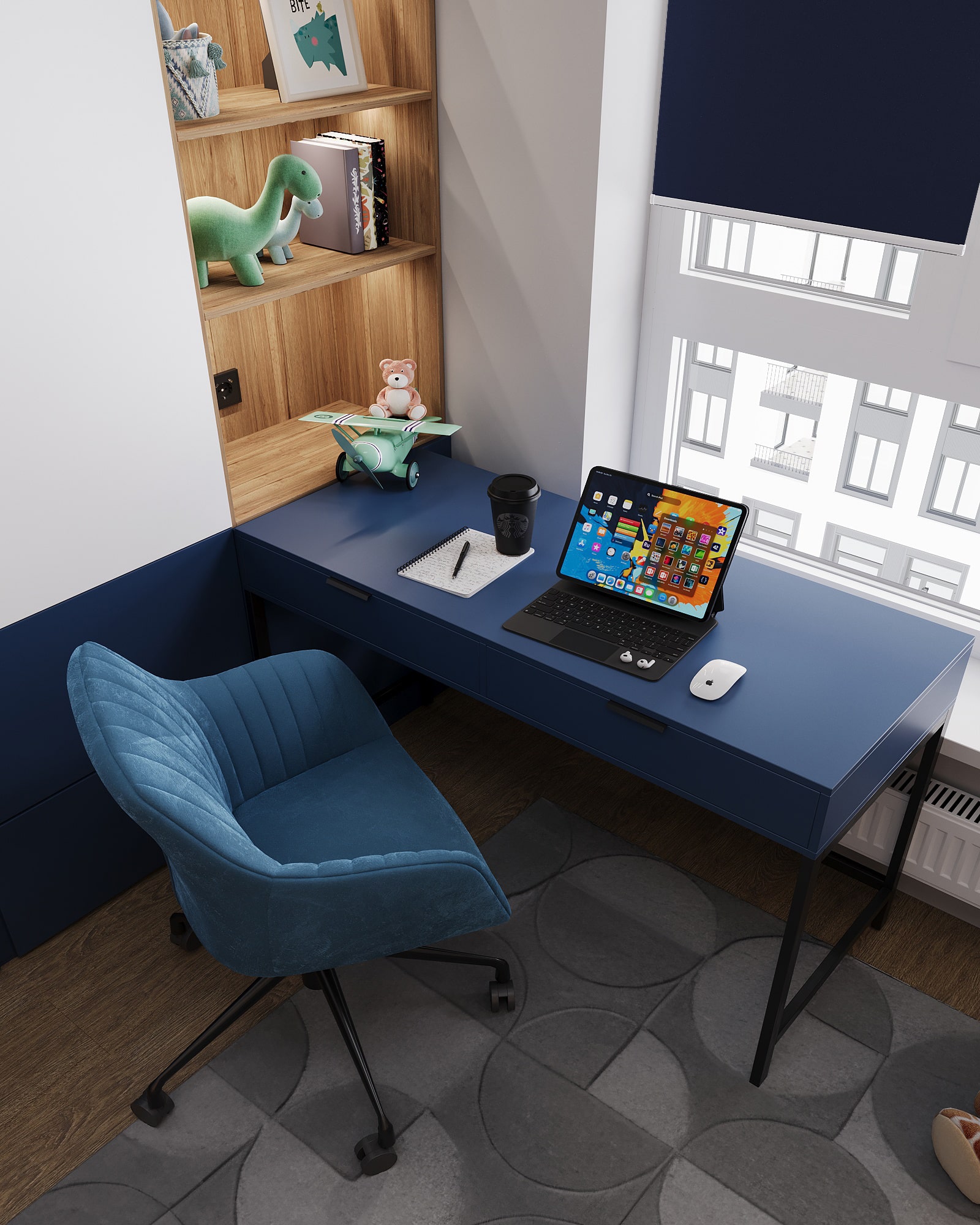 Pokój chłopca z biurkiem