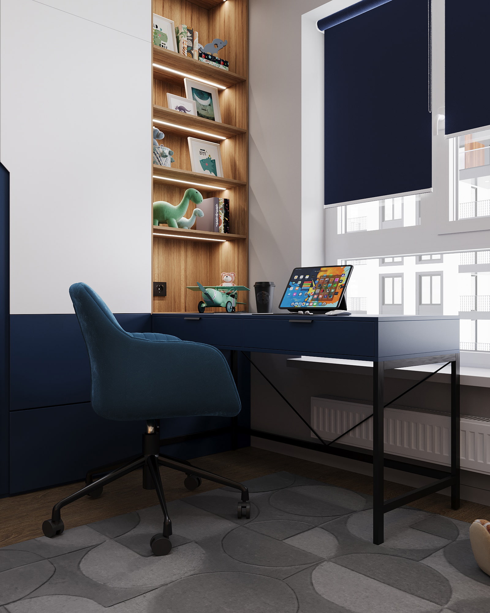 Pokój dla chłopca z biurkiem