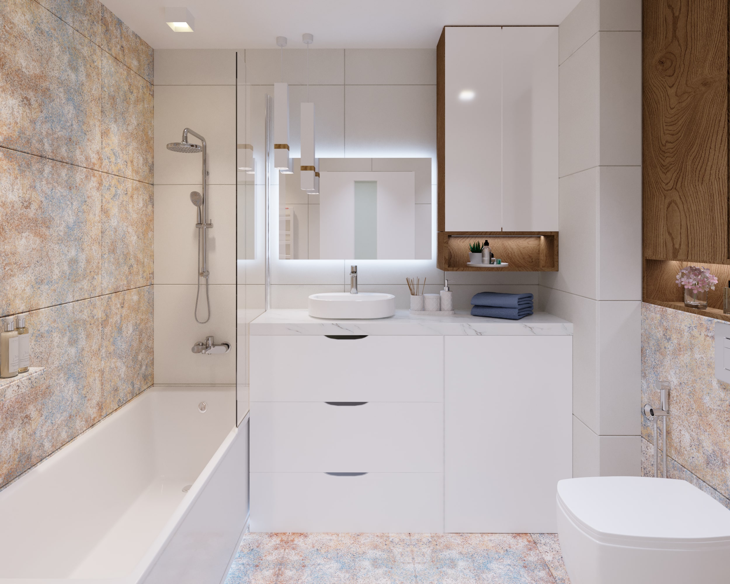 Projekt białej łazienki