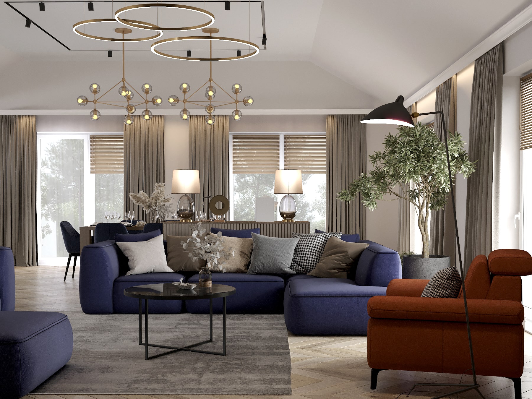 Projekt salonu w stylu art deco