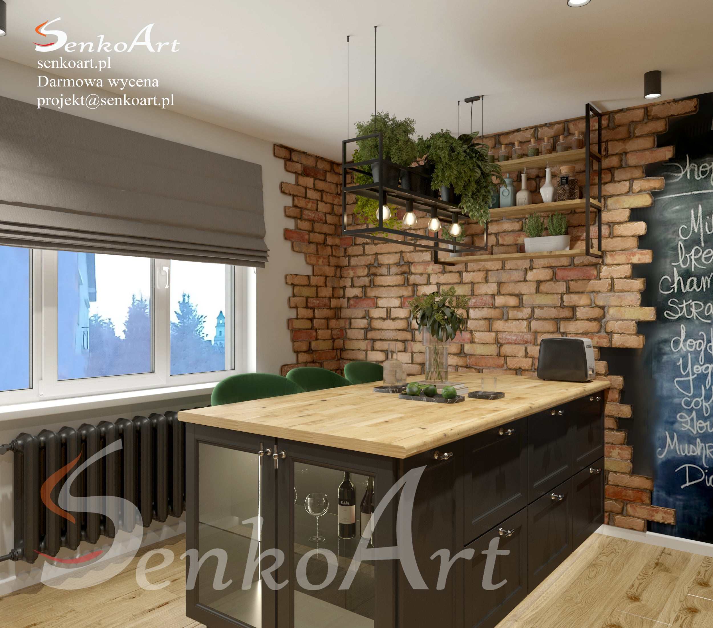 Czarna kuchnia w stylu industrialnym