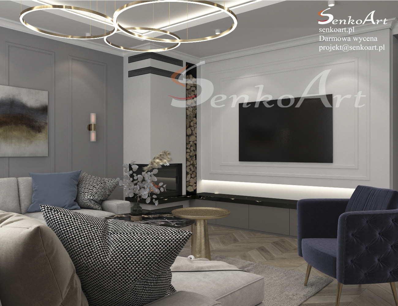 salon z aneksem kuchennym 26m2