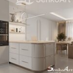 kuchnia otwarta na salon z wyspą